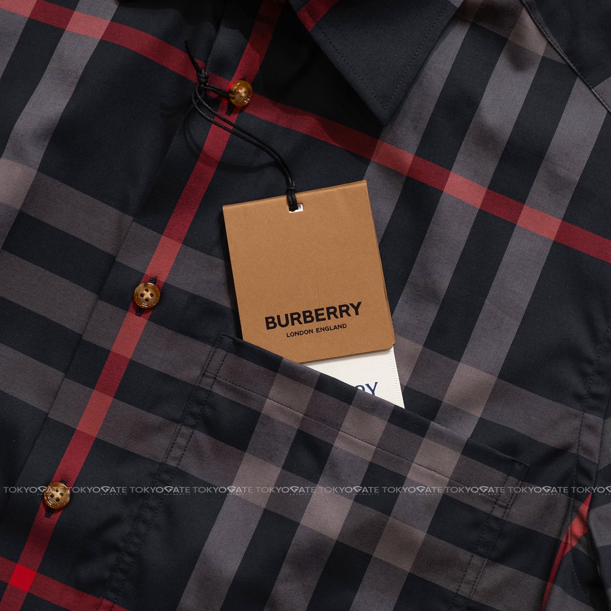 Áo sơ mi Burberry SS Claverdon Navy Grey Slim Fit