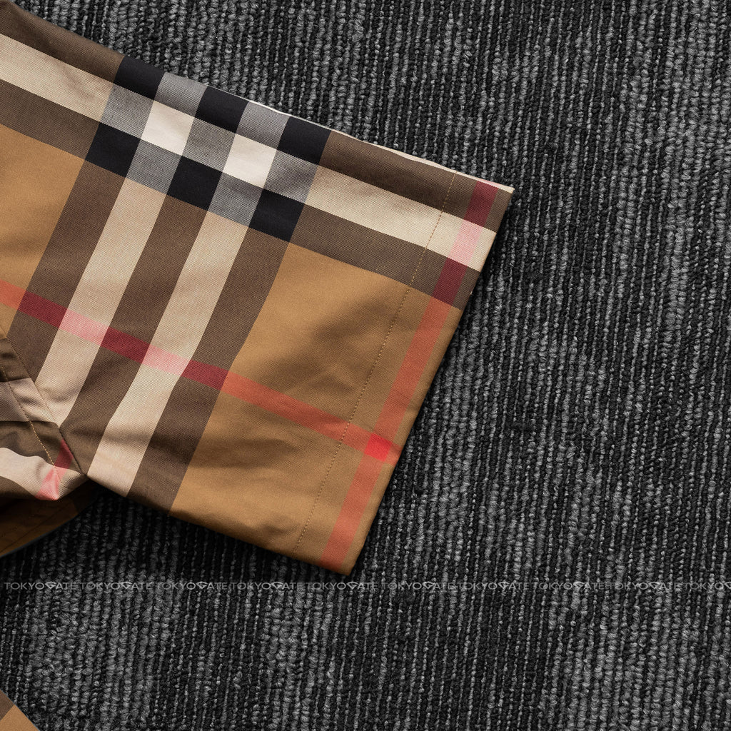 Áo sơ mi Burberry SS Claverdon Taupe Brown Slim Fit