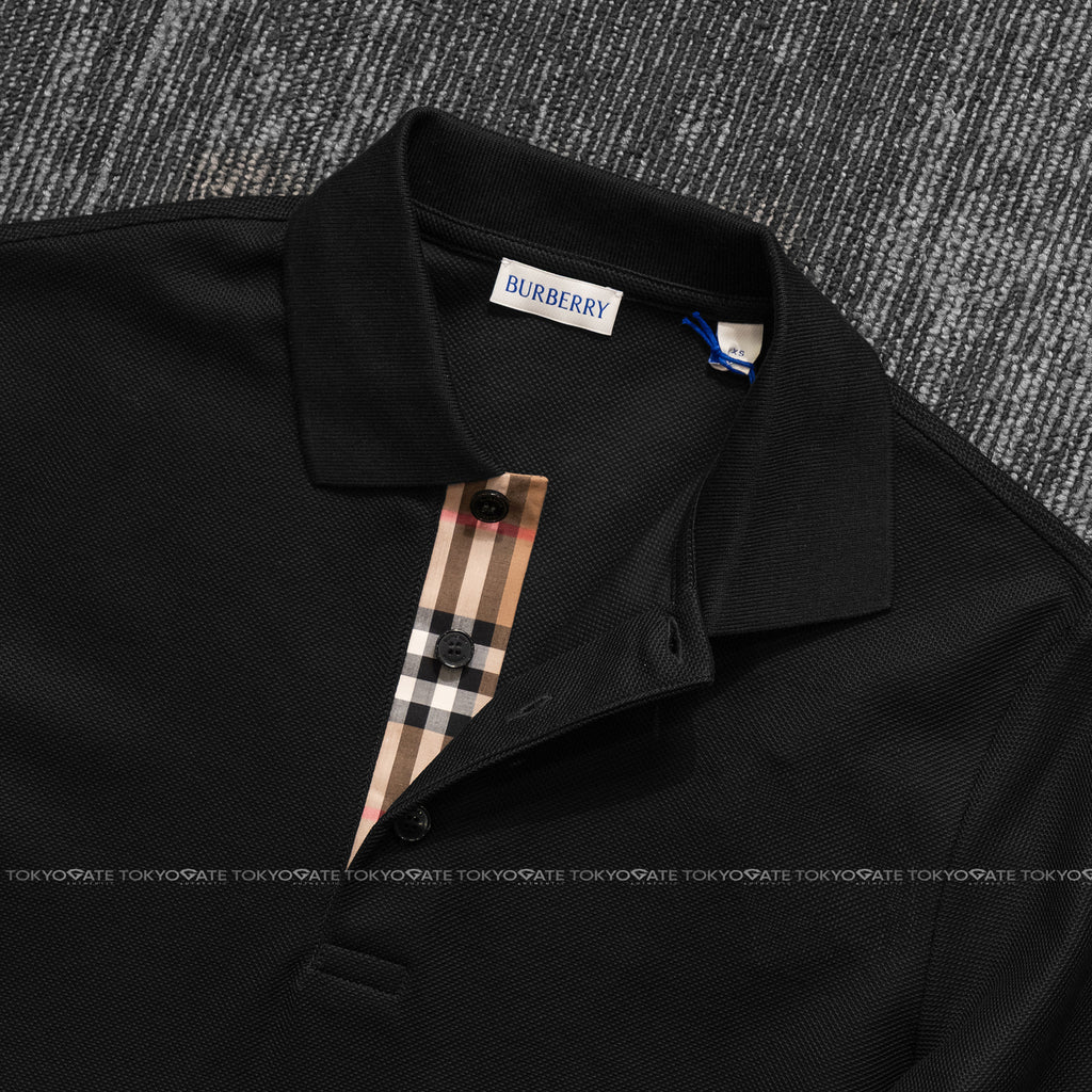 Áo polo Burberry SS Hartford Black Slim Fit