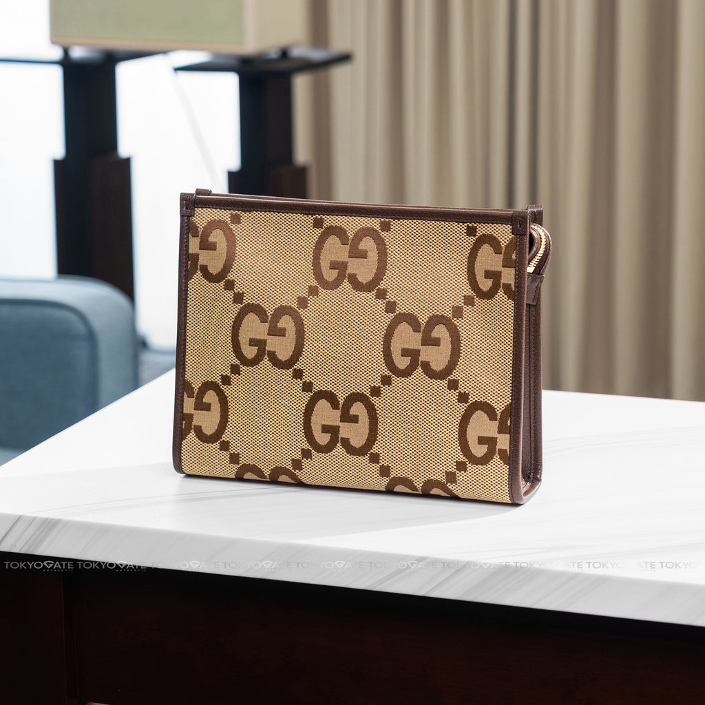 Clutch Gucci 699318 UKMBG 2572 Jumbo GG Pouch Camel