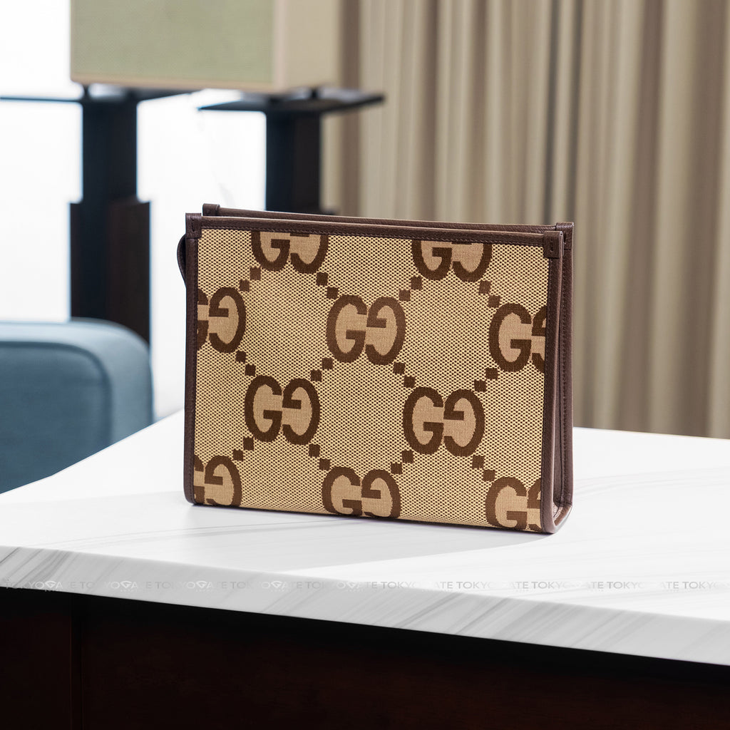 Clutch Gucci 699318 UKMBG 2572 Jumbo GG Pouch Camel