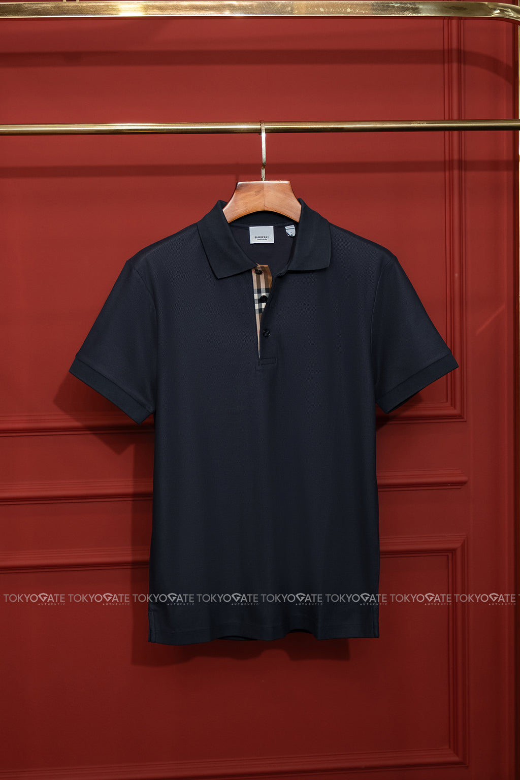 Áo polo Burberry SS Hartford Navy Black Slim Fit