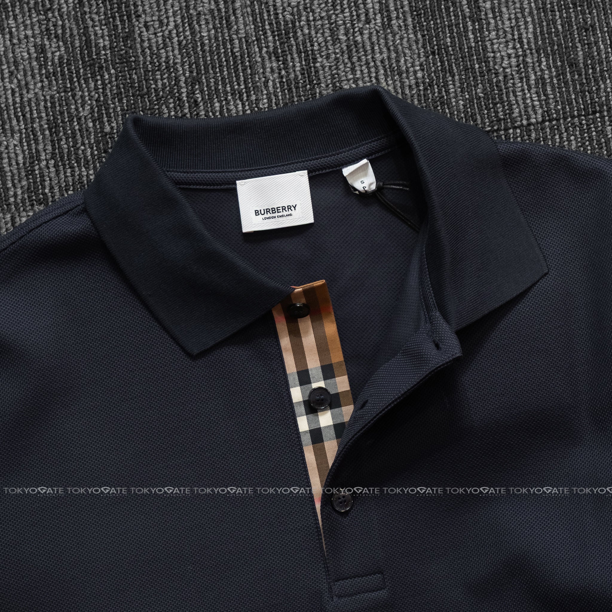 Áo polo Burberry SS Hartford Navy Black Slim Fit
