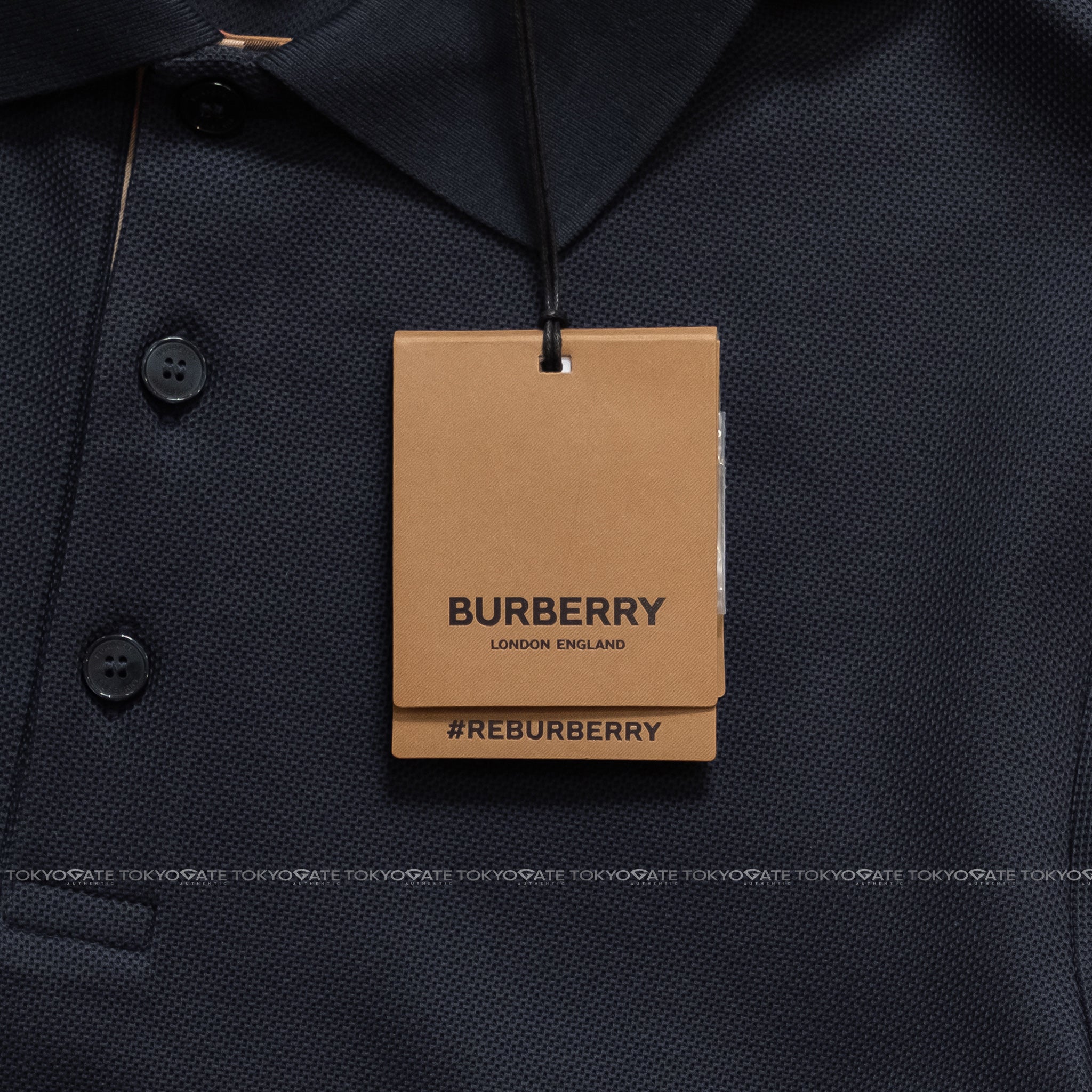 Áo polo Burberry SS Hartford Navy Black Slim Fit