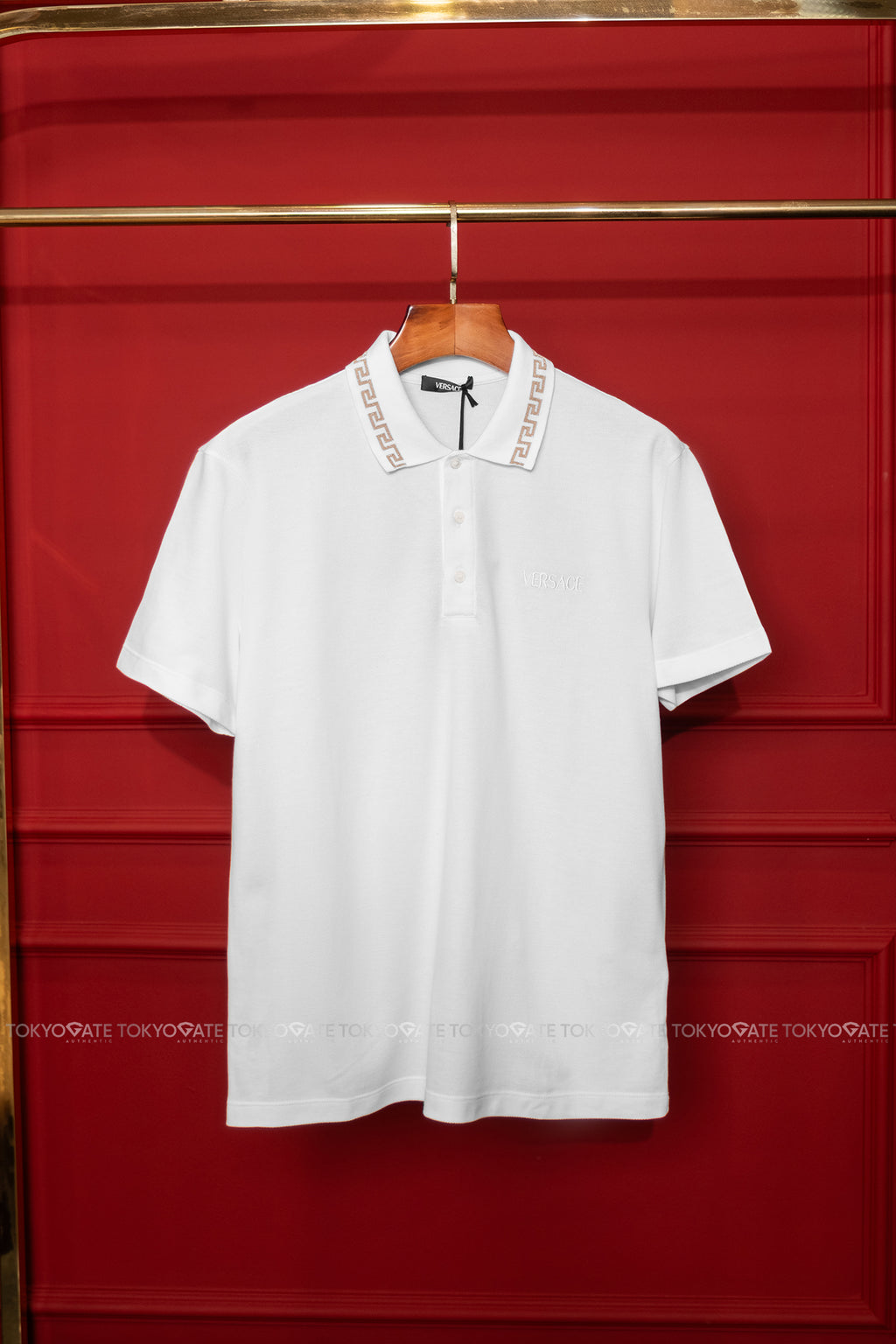Áo polo Versace 1011851 A231377 White Regular Fit