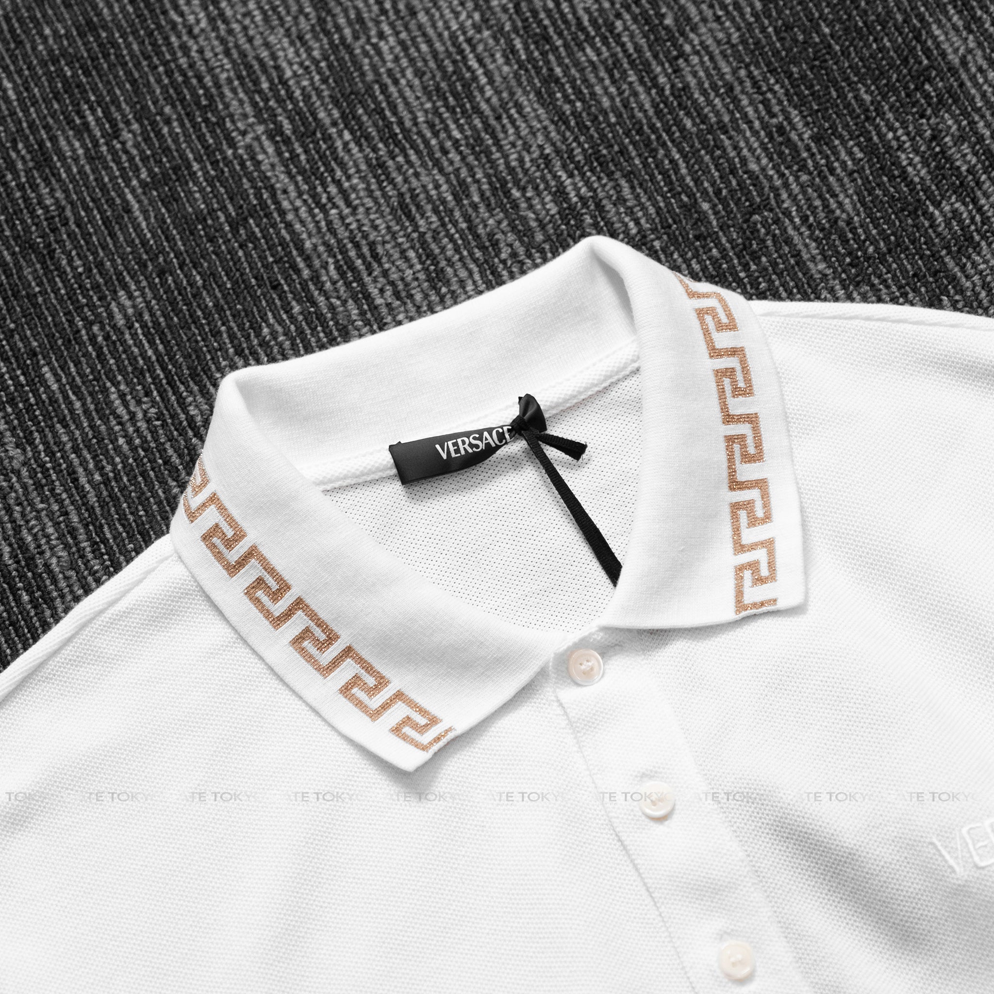 Áo polo Versace 1011851 A231377 White Regular Fit