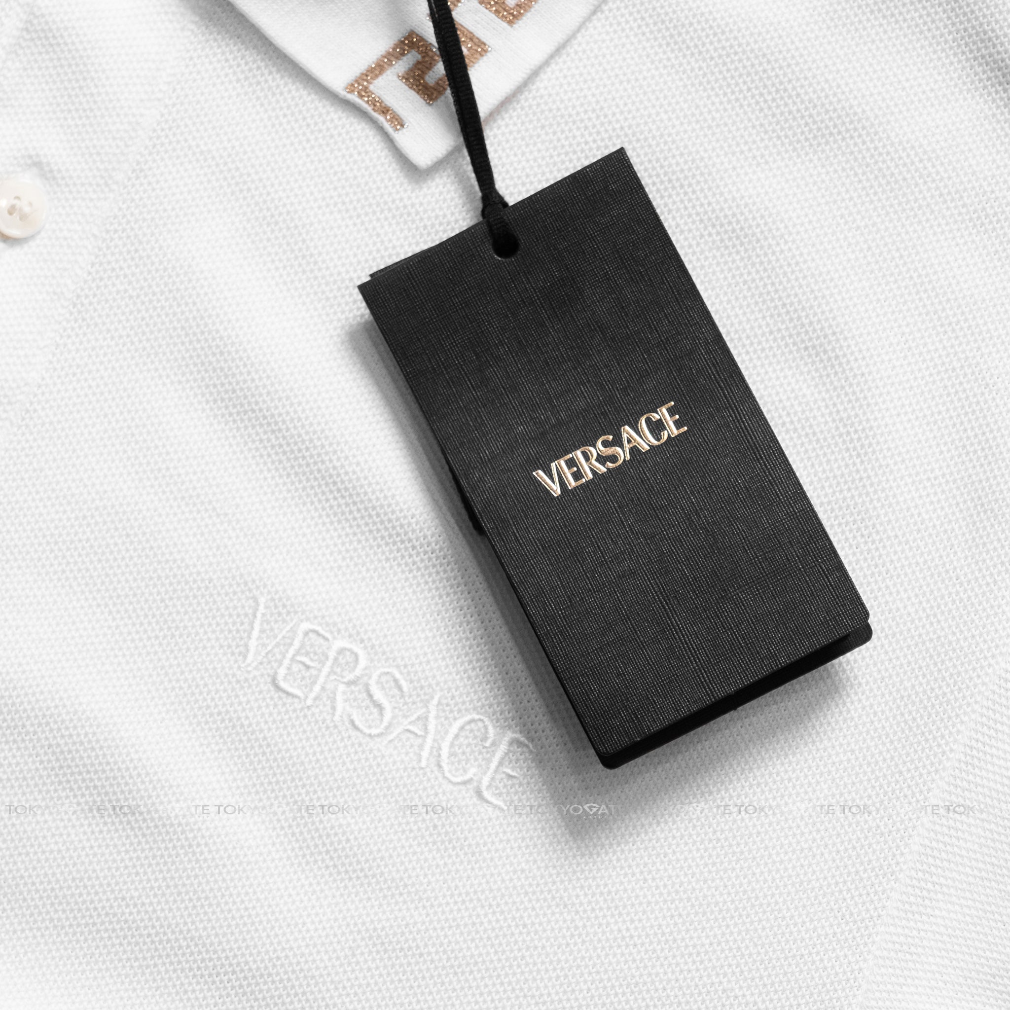 Áo polo Versace 1011851 A231377 White Regular Fit
