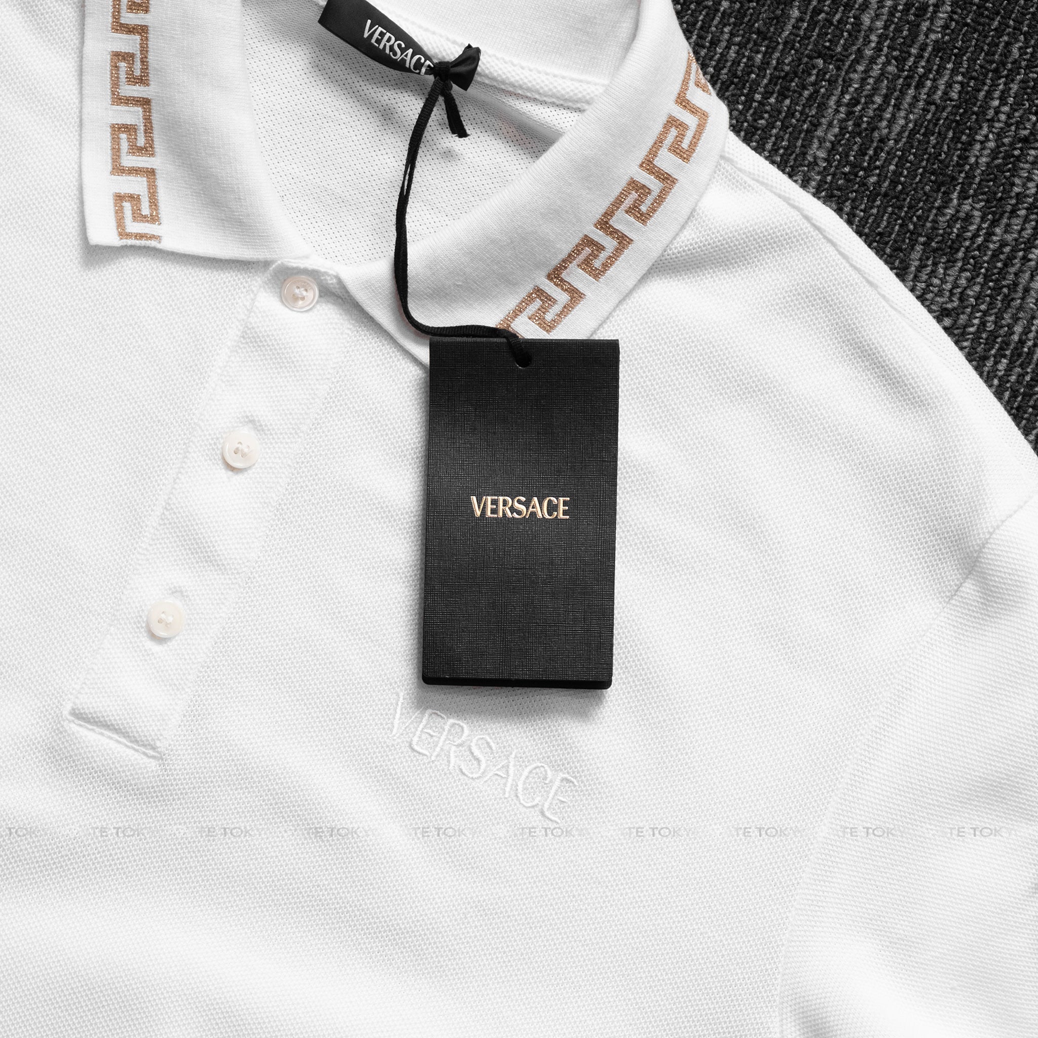 Áo polo Versace 1011851 A231377 White Regular Fit