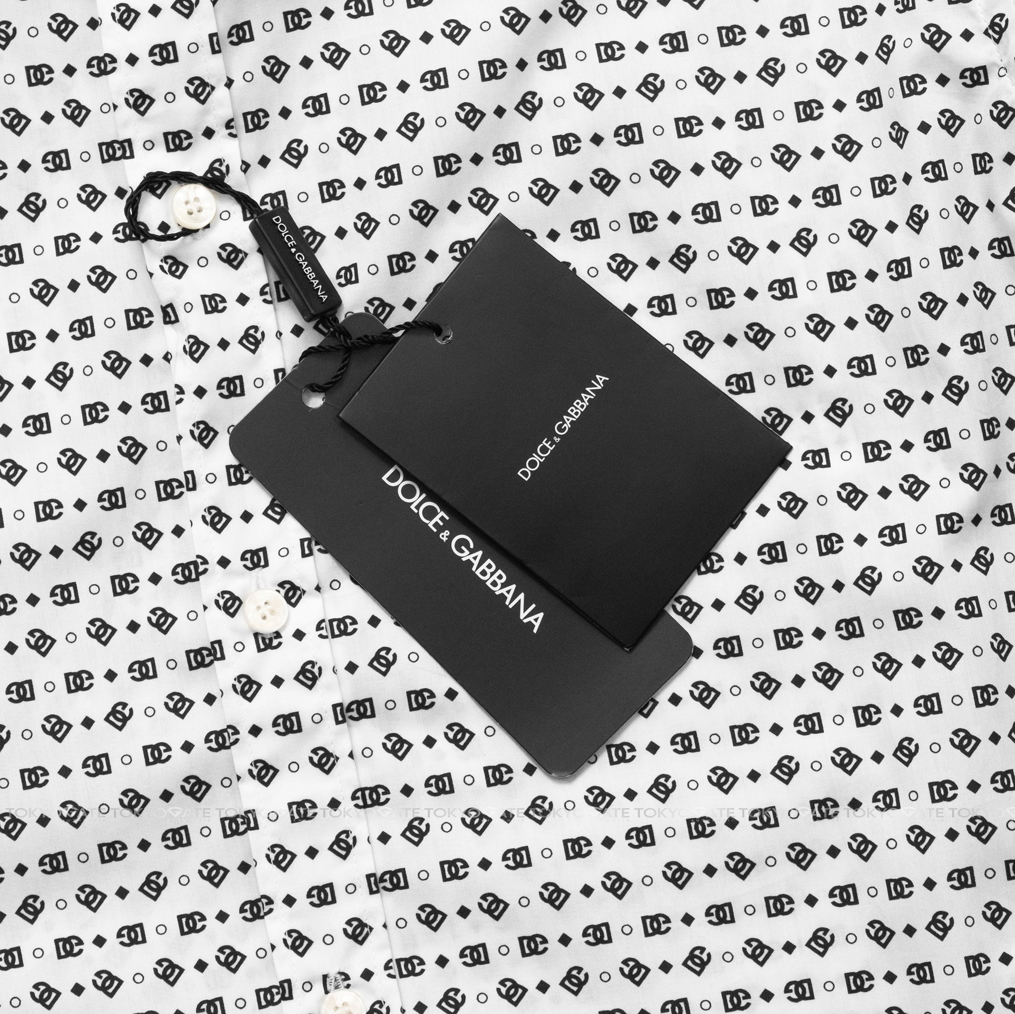 Áo sơ mi D&G G5KZ0THS5QC White Shirt With DG Logo Slim Fit