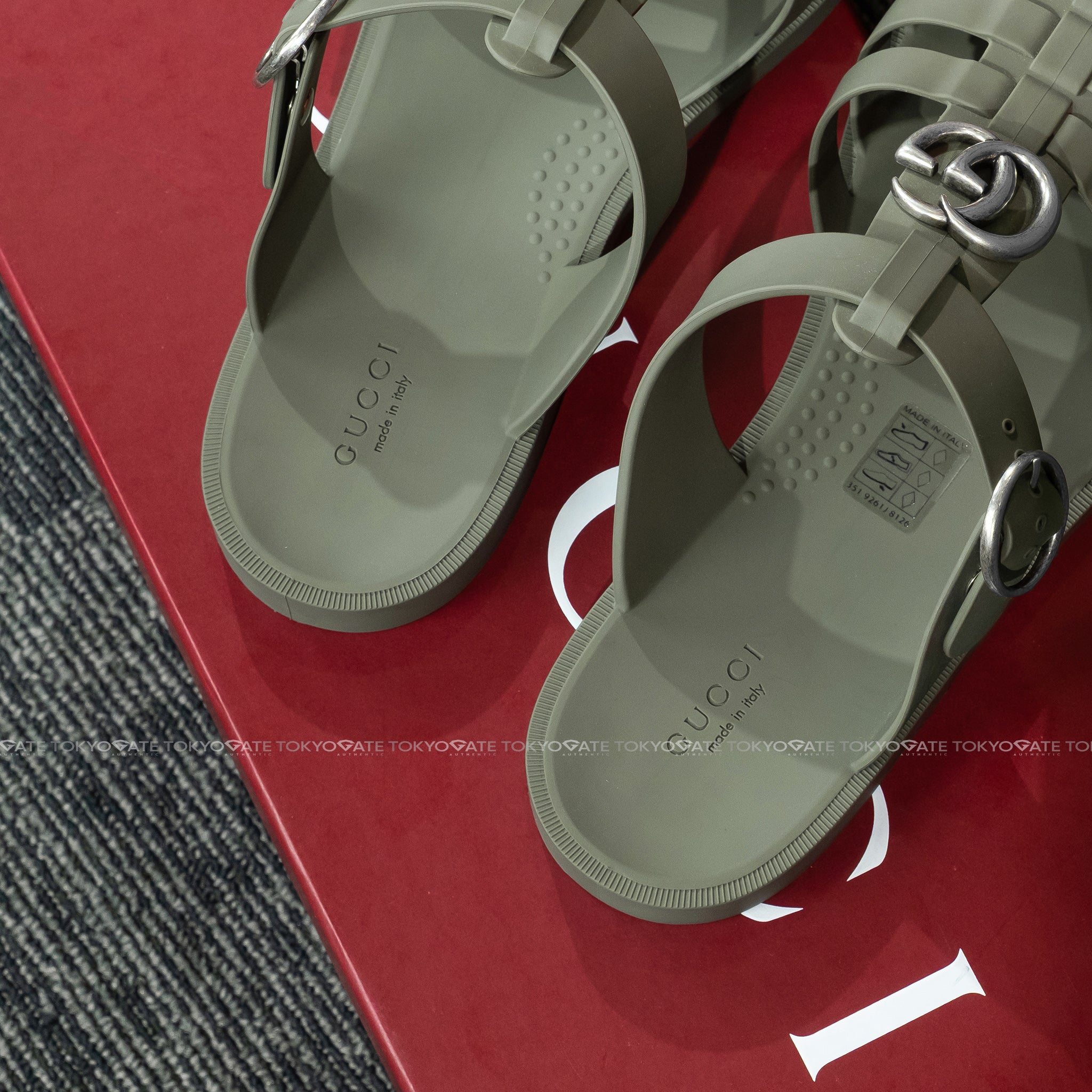 Dép Gucci 812582 J8700 Double G Mule Dark Green