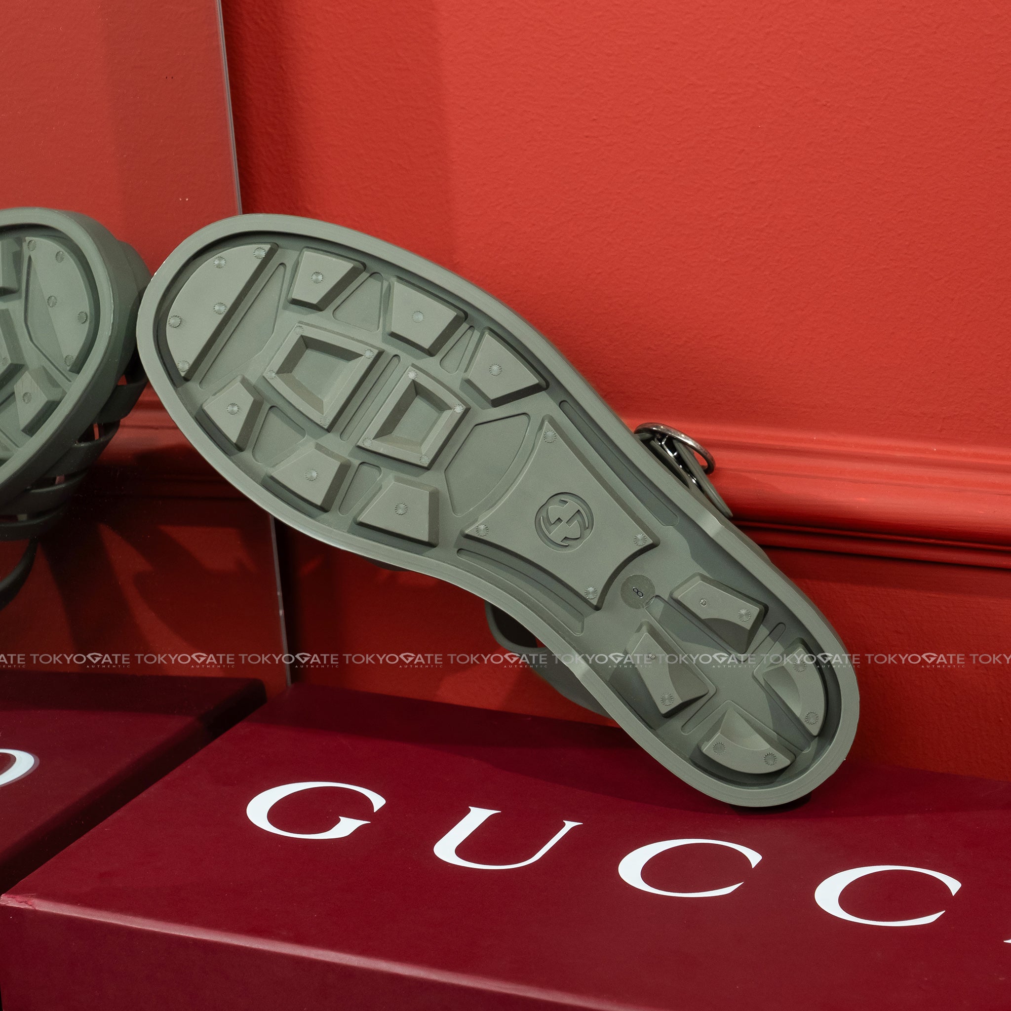 Dép Gucci 812582 J8700 Double G Mule Dark Green