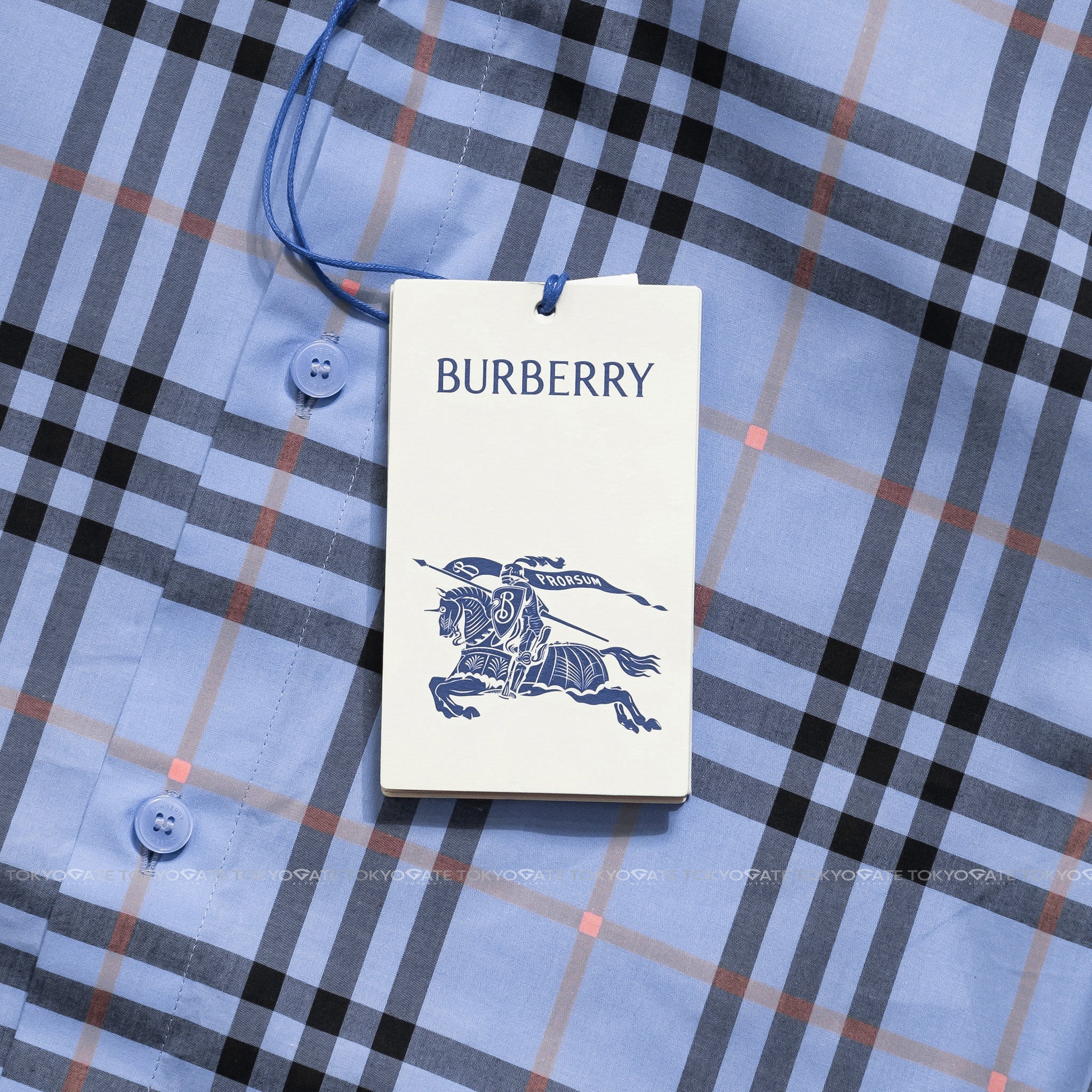 Áo sơ mi Burberry 8122335 SS Shefford Dusty Azure Slim Fit
