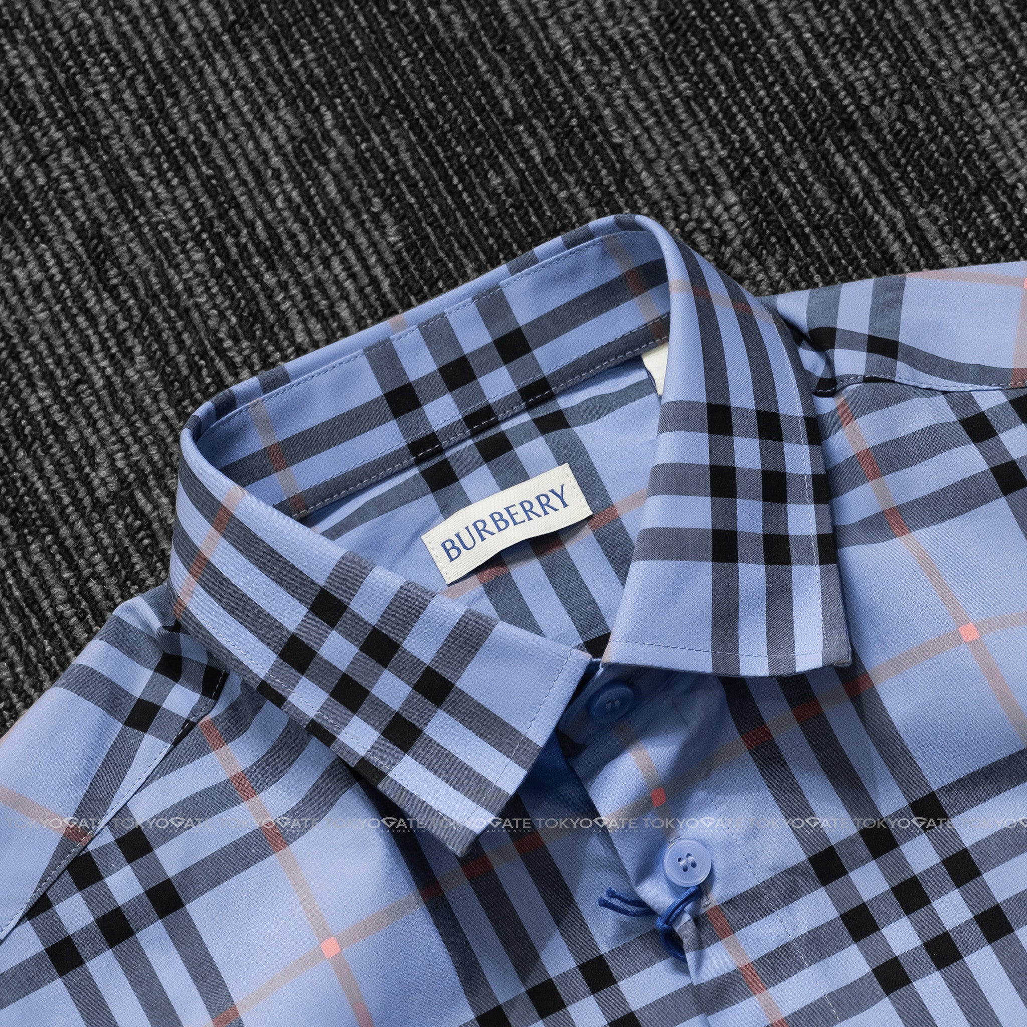 Áo sơ mi Burberry 8122335 SS Shefford Dusty Azure Slim Fit