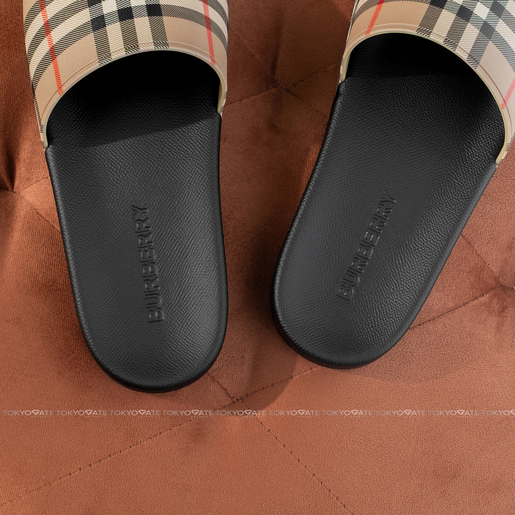 Dép Burberry 8056942 Check Slides Archive Beige IP Check