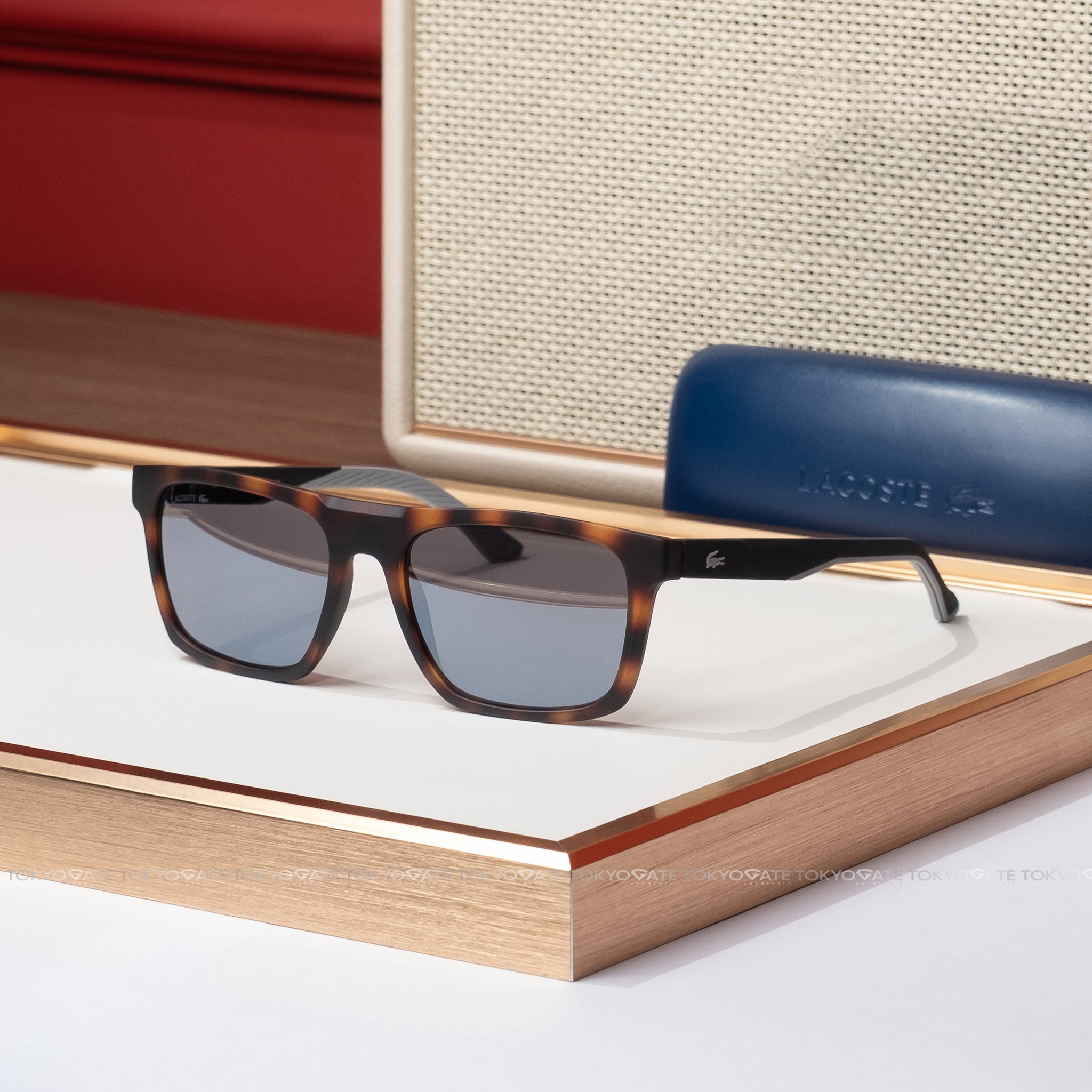 Kính Lacoste L957S-230-56 Rectangular Amber Sunglasses - 56