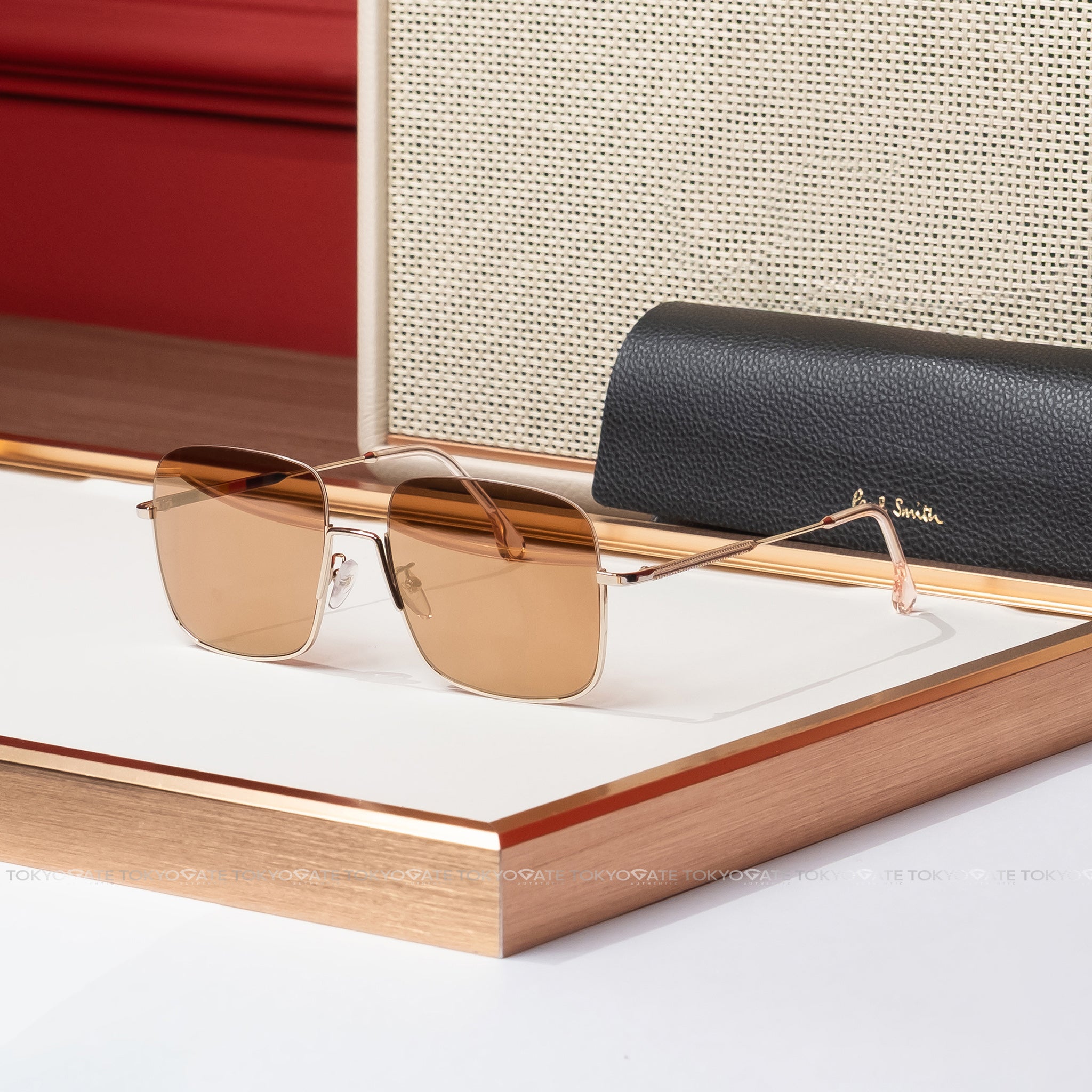 Kính Paul Smith PSSN02855CASSIDY-003 Square Gold Brown Sunglasses - 55