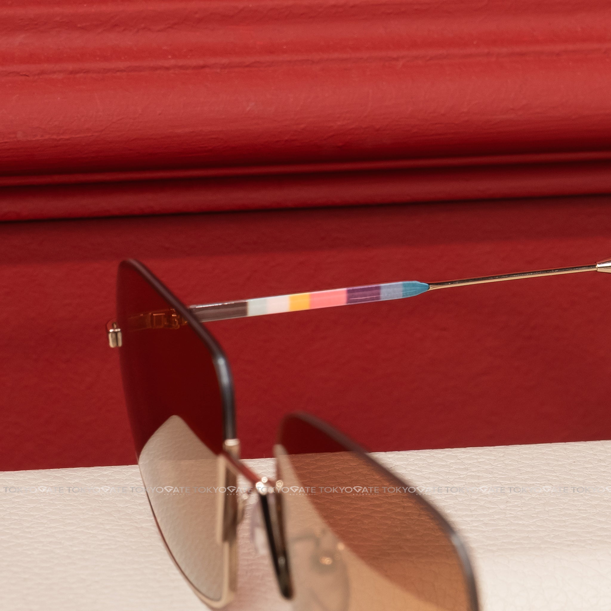 Kính Paul Smith PSSN02855CASSIDY-003 Square Gold Brown Sunglasses - 55