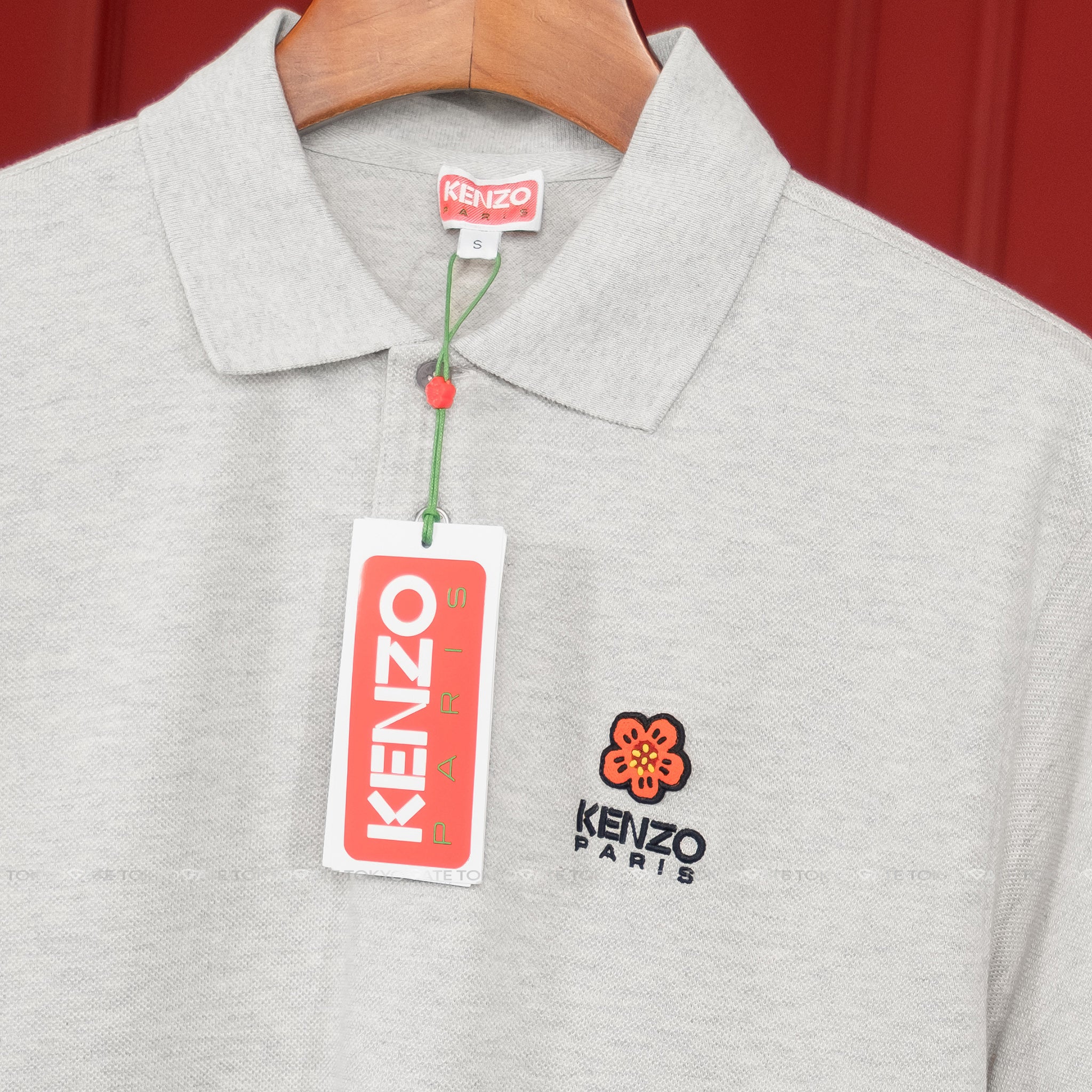 Áo polo Kenzo PFC65PO0024PU93 Boke Flower In Grey Regular Fit