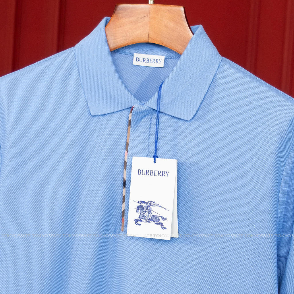 Áo polo Burberry 8120941 Harford ZP Perwinkle Blue Slim Fit