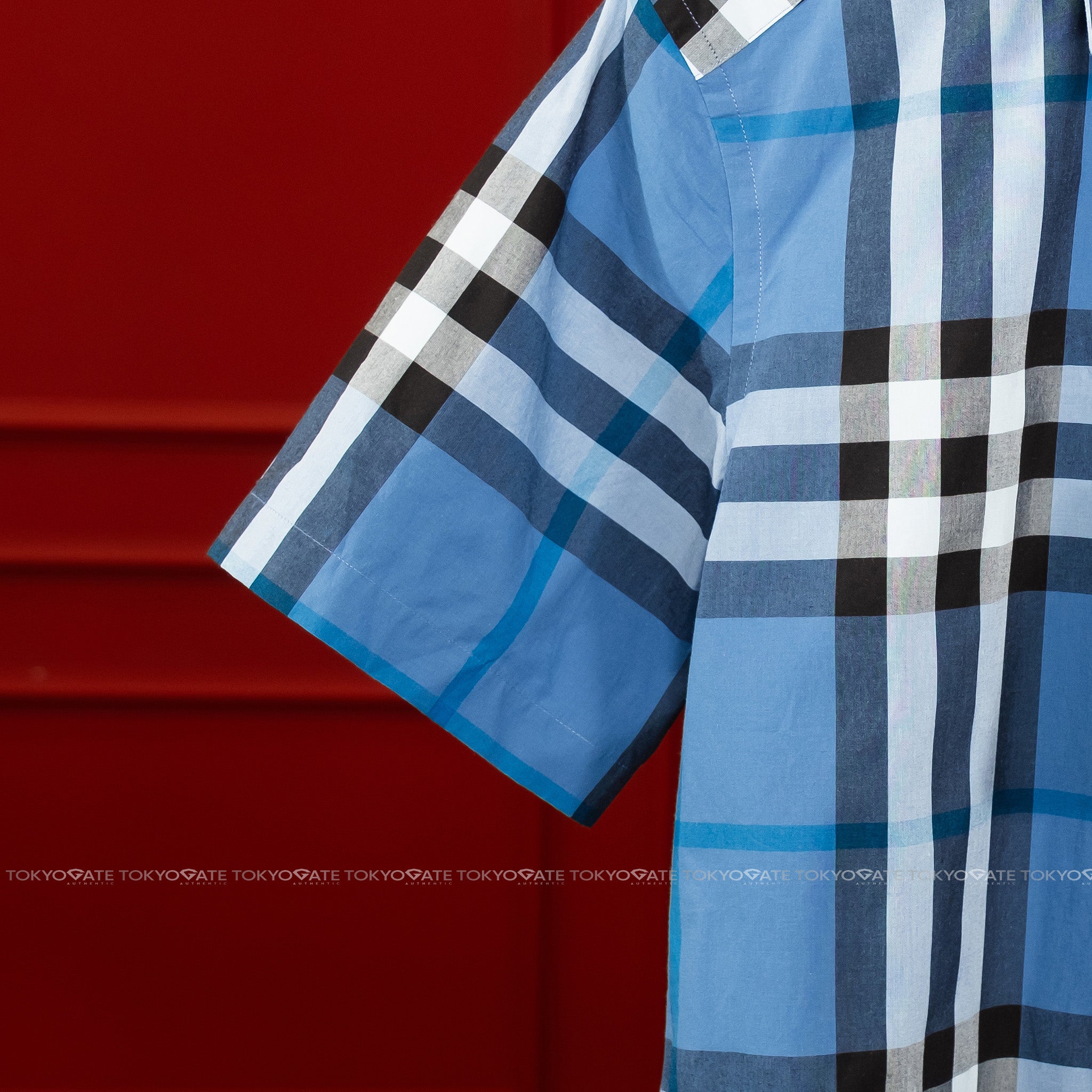 Áo sơ mi Burberry SS Claverdon Blue Jade Slim Fit
