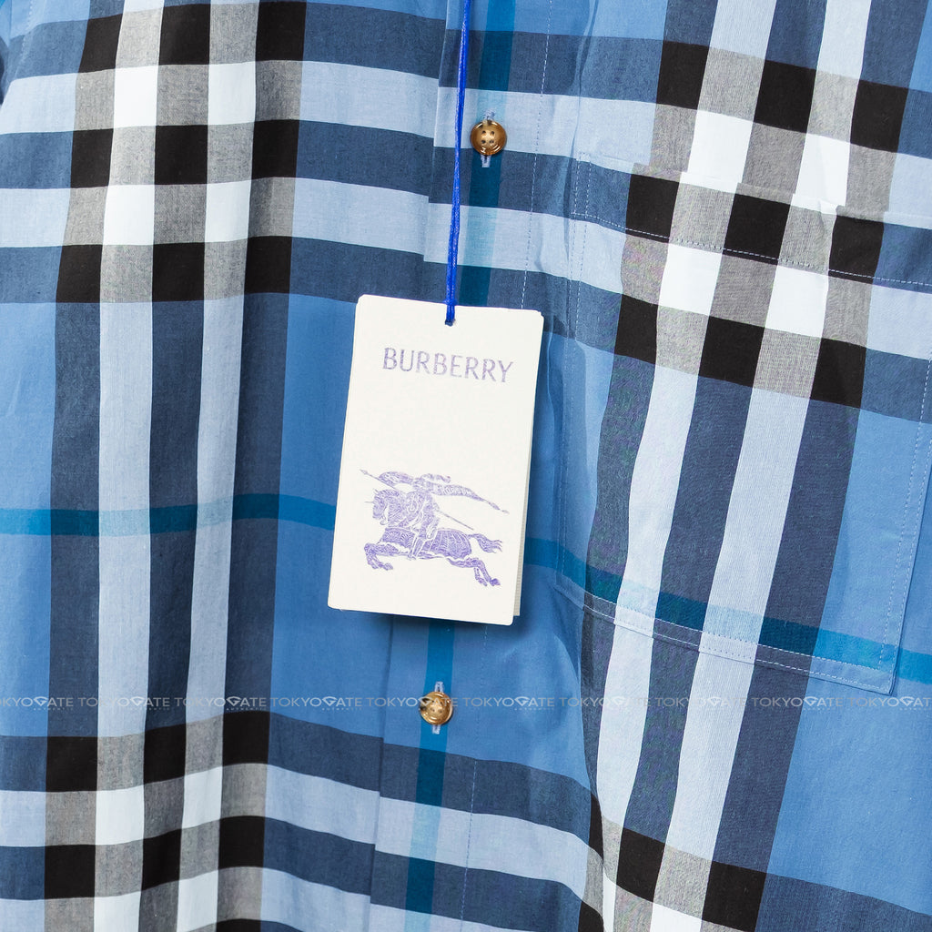 Áo sơ mi Burberry SS Claverdon Blue Jade Slim Fit