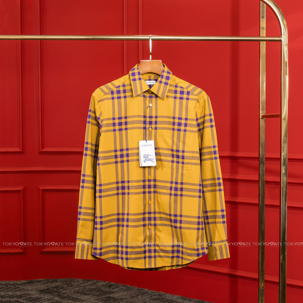 Áo sơ mi Burberry Claverdon 8109835 Yellow IP Check Slim Fit