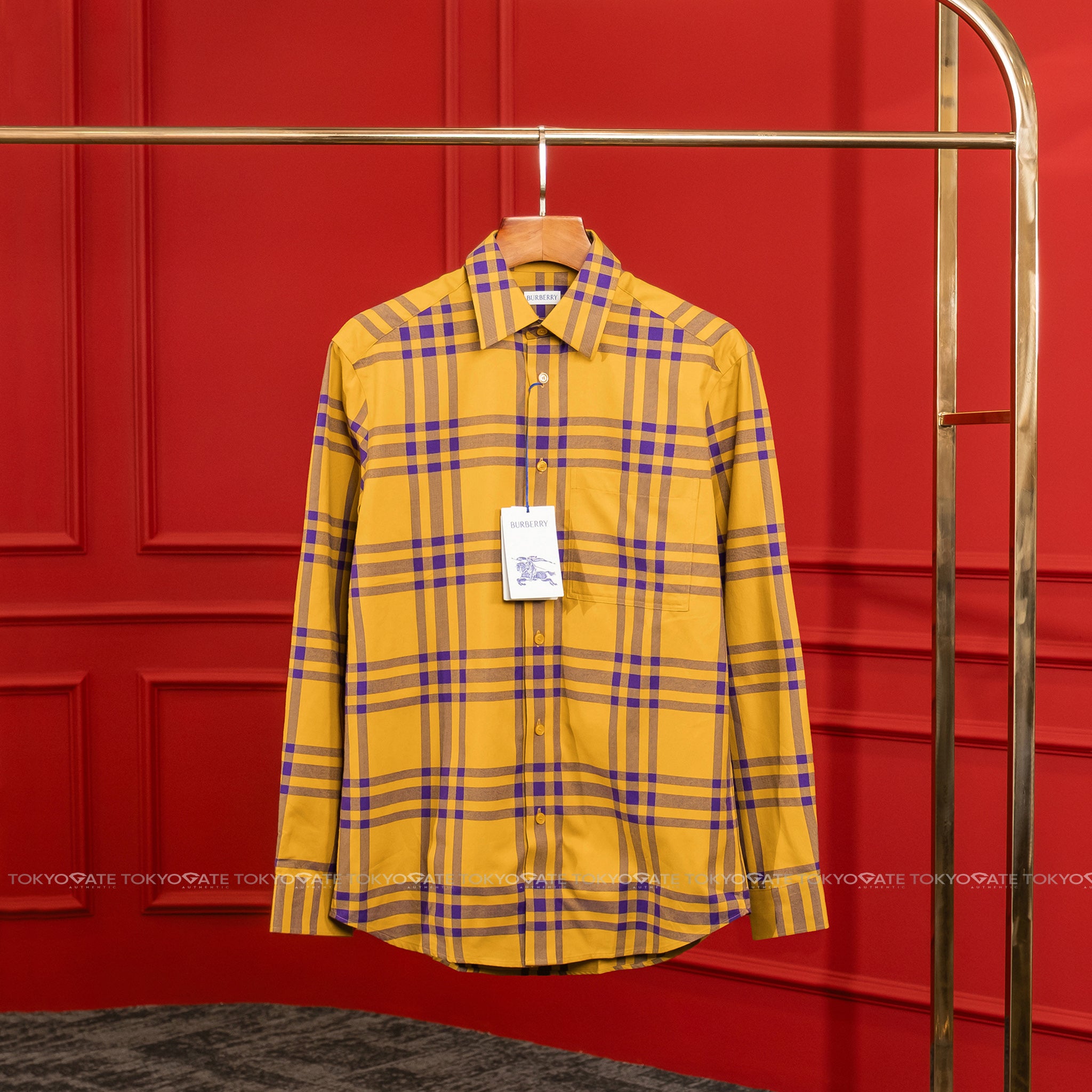 Áo sơ mi Burberry Claverdon 8109835 Yellow IP Check Slim Fit