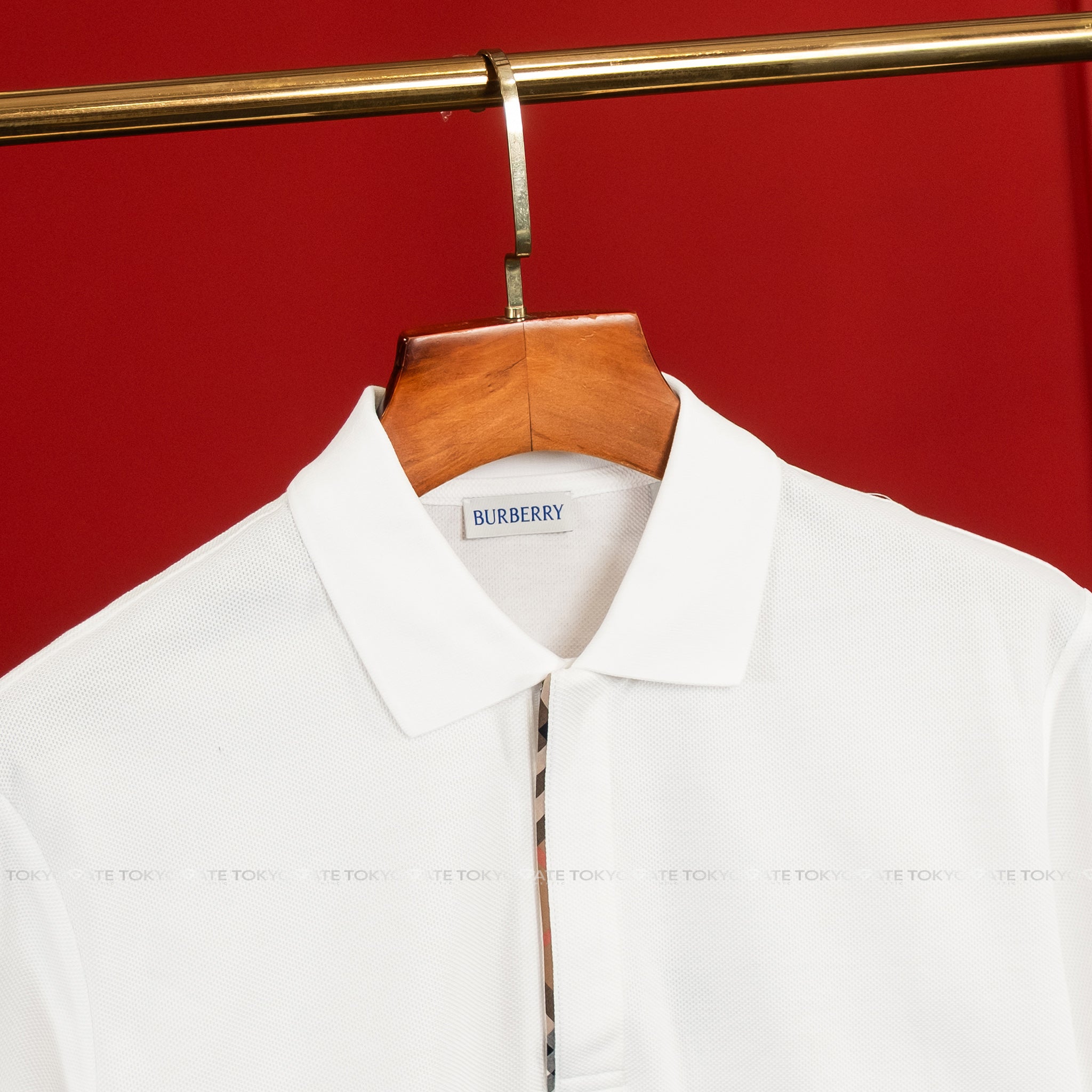 Áo polo Burberry 8112443 Harford ZP White Slim Fit
