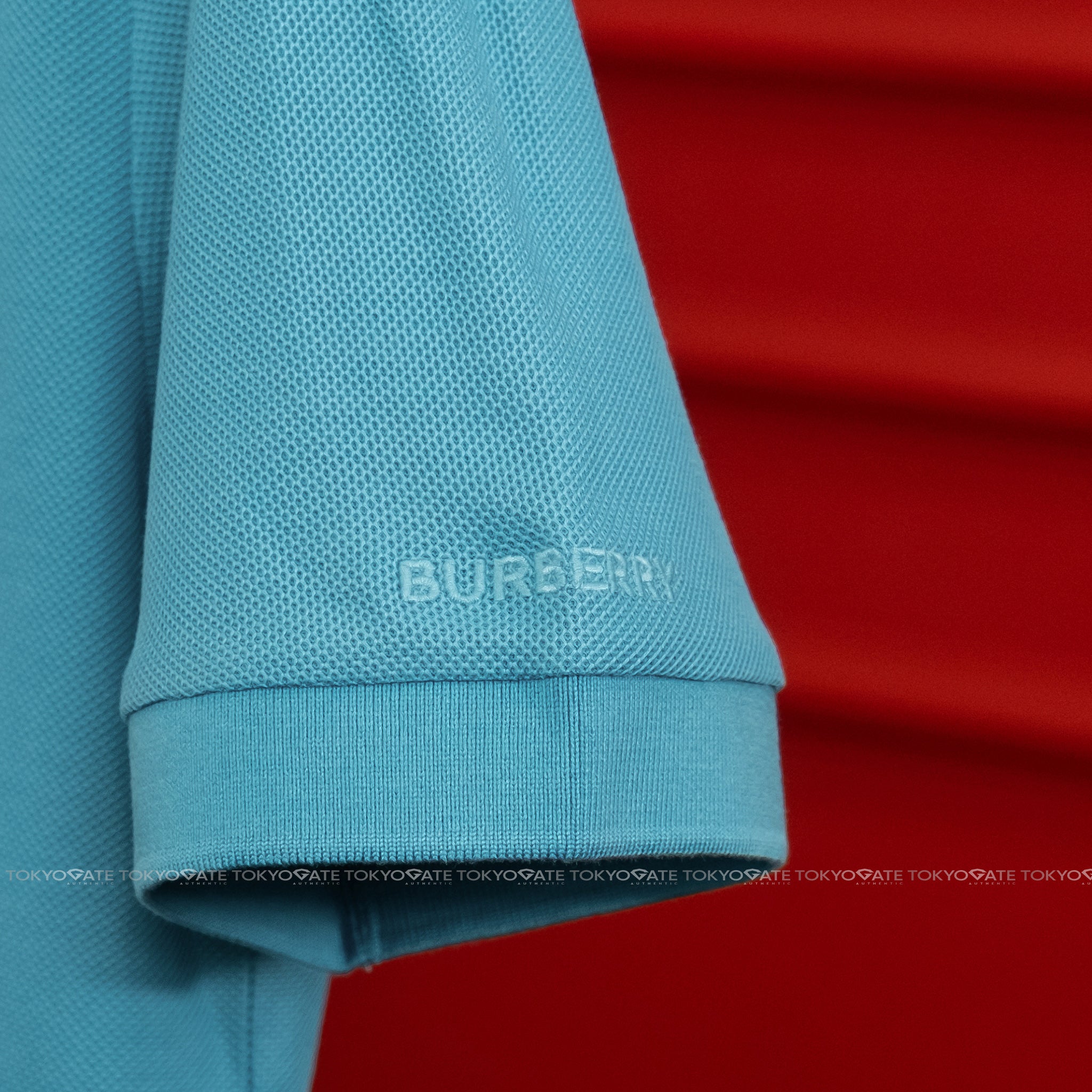 Áo polo Burberry 8120942 Hartford ICS Peacock Turquoise Slim Fit