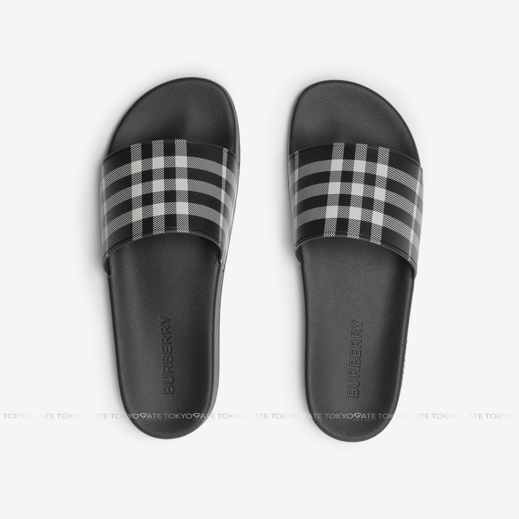 Dép Burberry 8107514 Furley Slides Black IP Check
