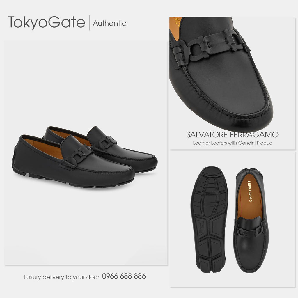 Giày Ferragamo 029928 Gacini Driver Loafer In Black