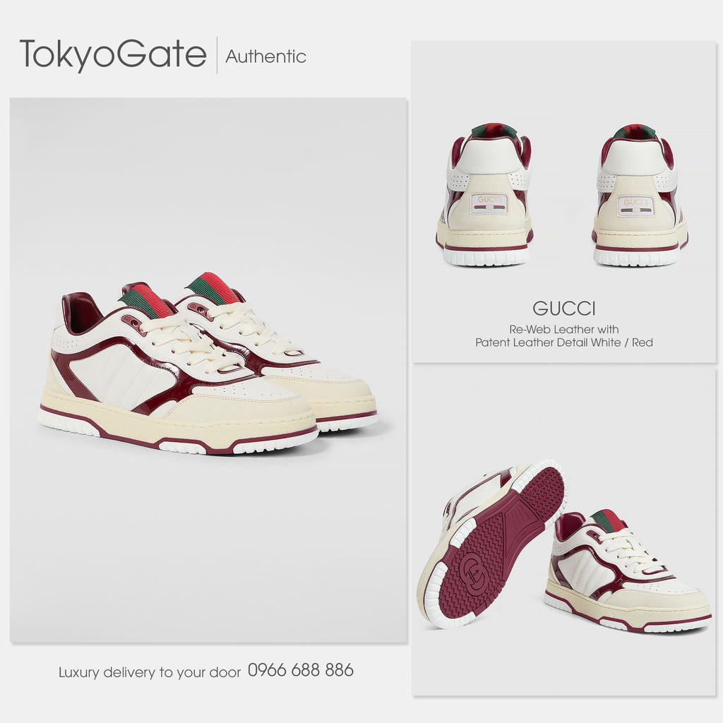 Giày Gucci 785728 AADKA 9570 Re-web Sneakers With Web Stripe White
