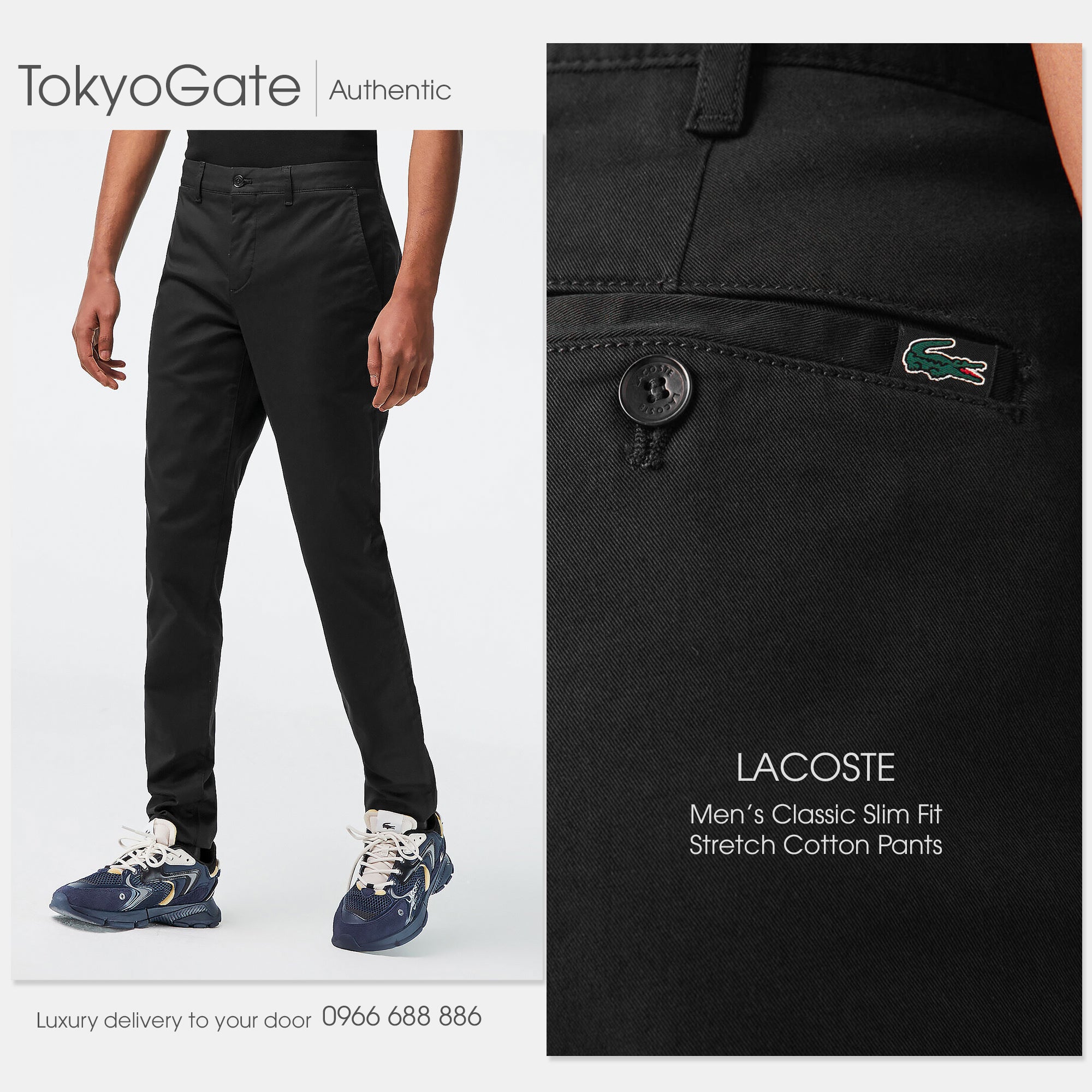 Quần khaki Lacoste HH2661 031 Slim Fit