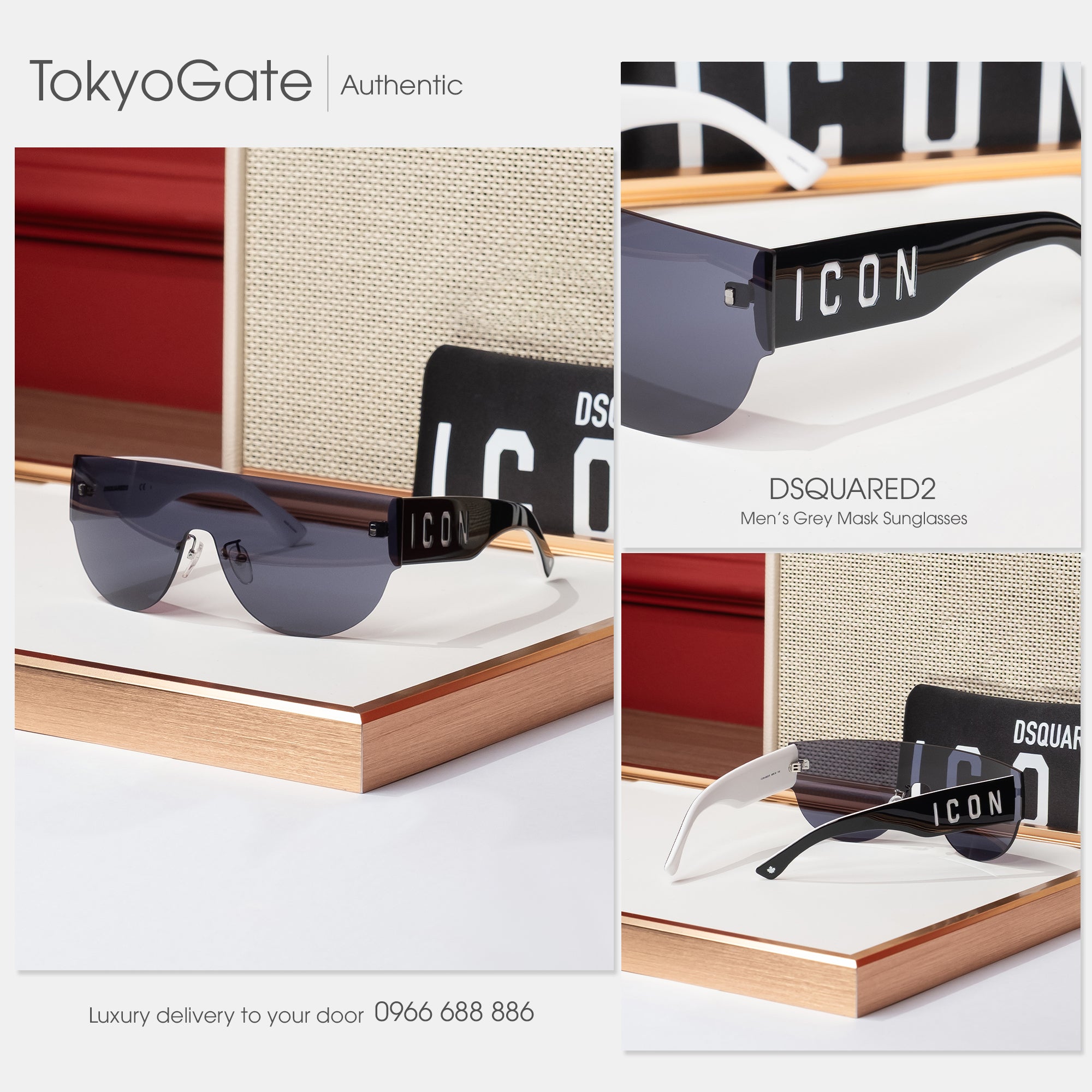 Kính Dsquared2 ICON0002S-080S-IR Black Sunglasses - 54