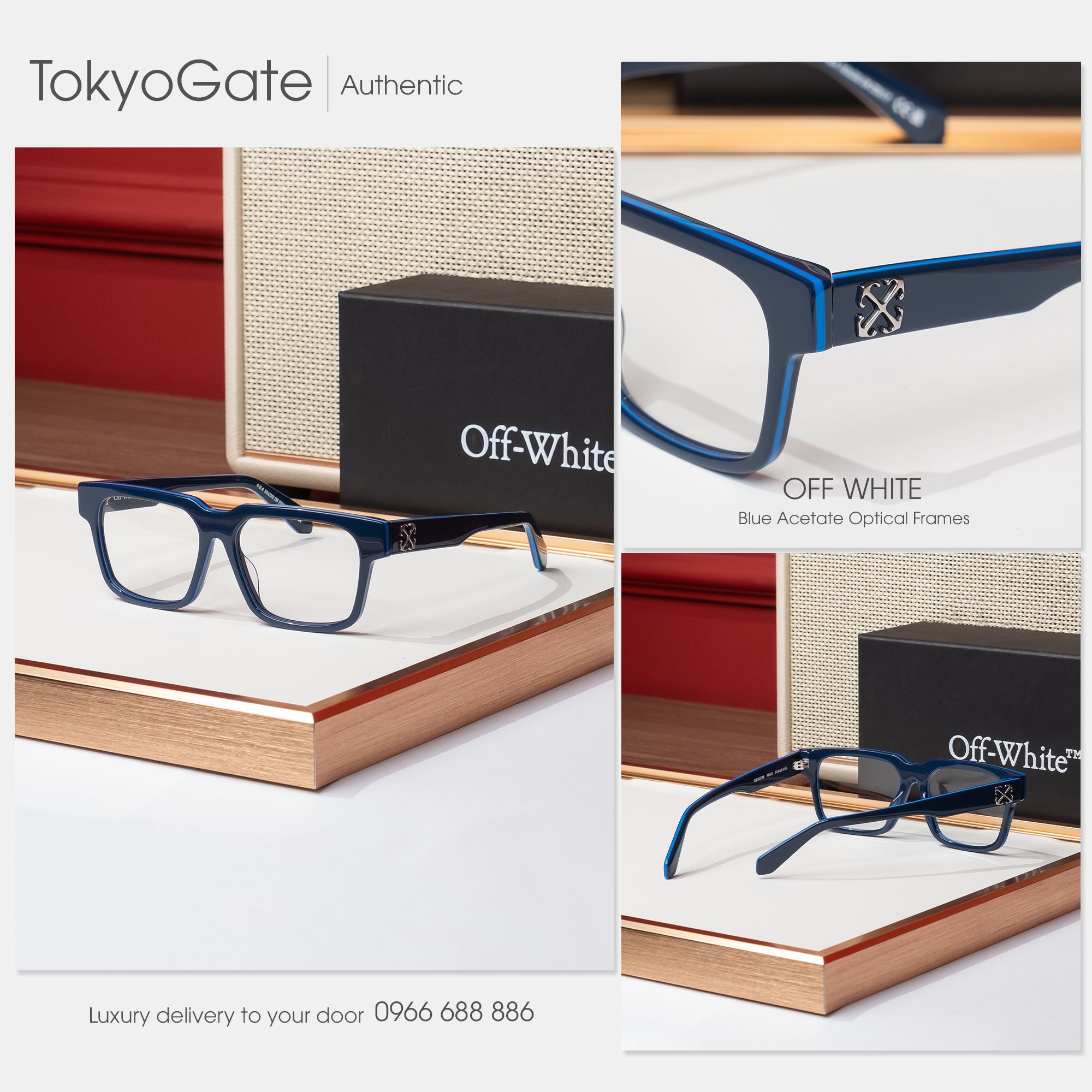 Kính Off-White OERJ07LF24PLA0014800-54 Square Blue Opticals - 54