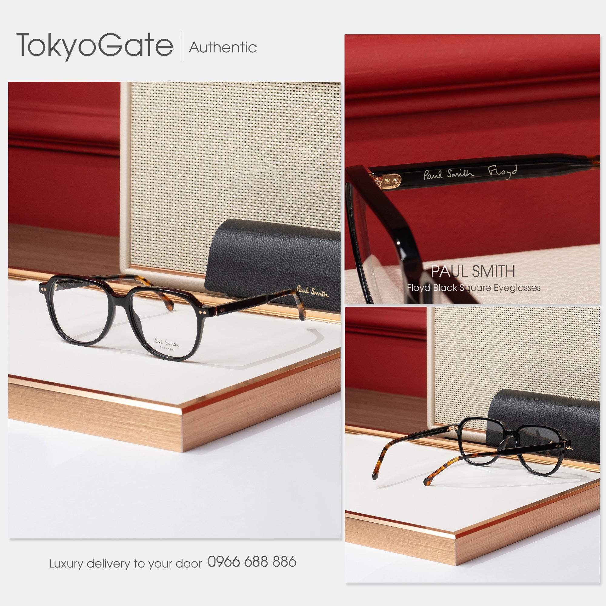 Kính Paul Smith PSOP08253-001-53 Square Black Opticals - 53