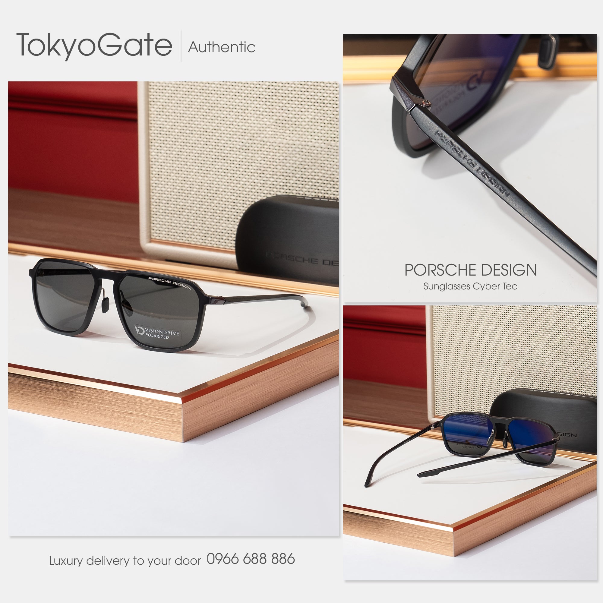 Kính Porsche Design P8961-59A Square Black - 59