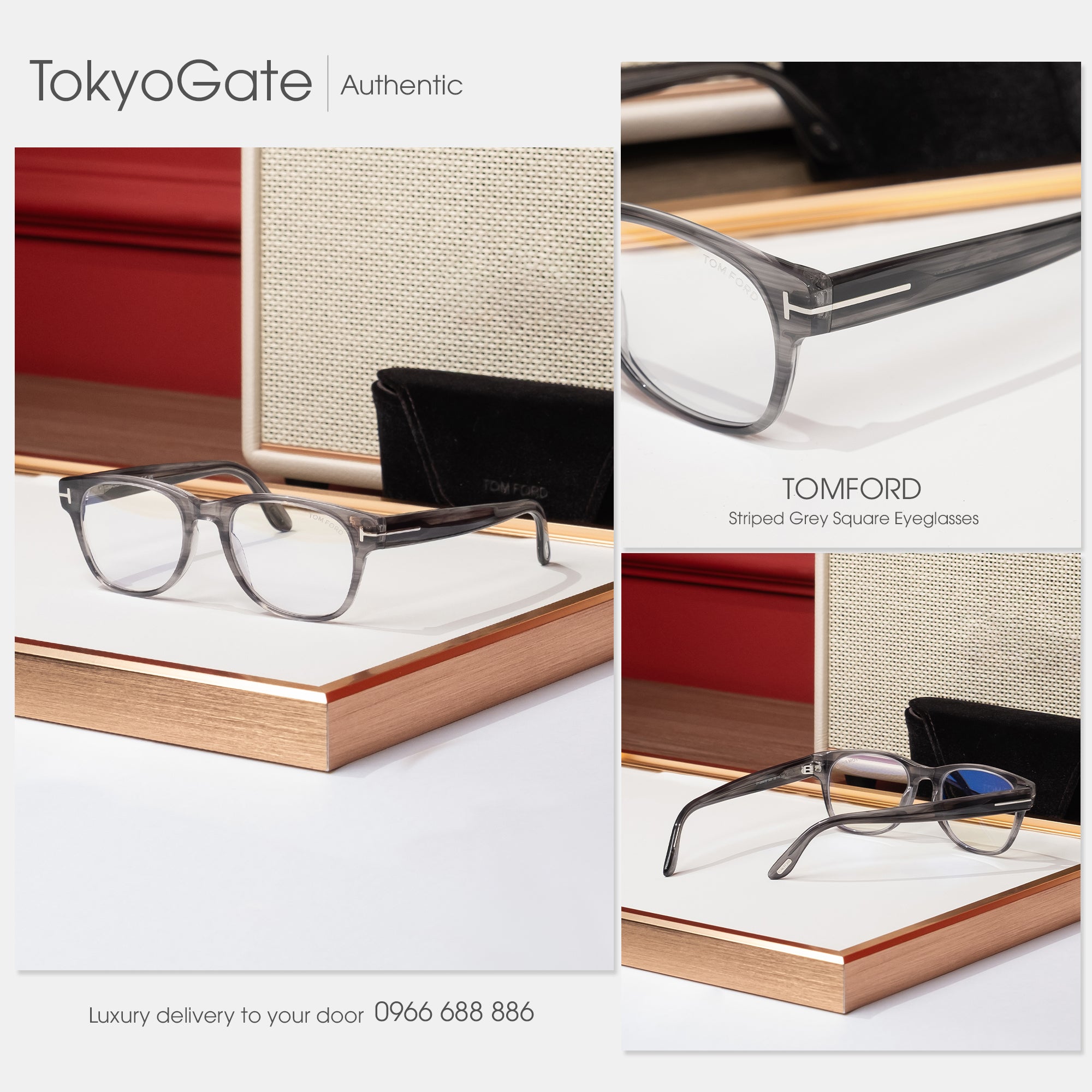 Kính Tom Ford FT5898-B-020-52 Square Grey Opticals - 52