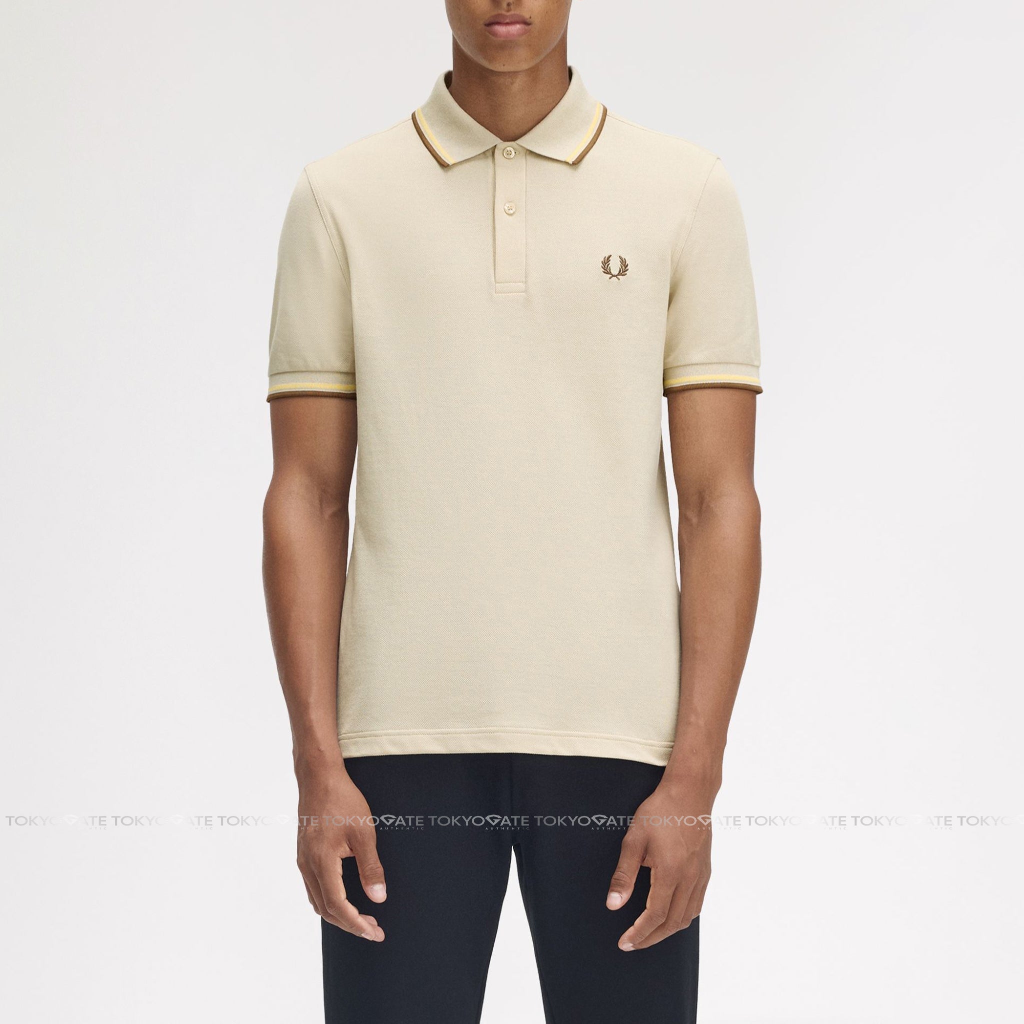 Áo polo Fred Perry M3600 Y56 Twin Tipped Polo Shirt In Beige