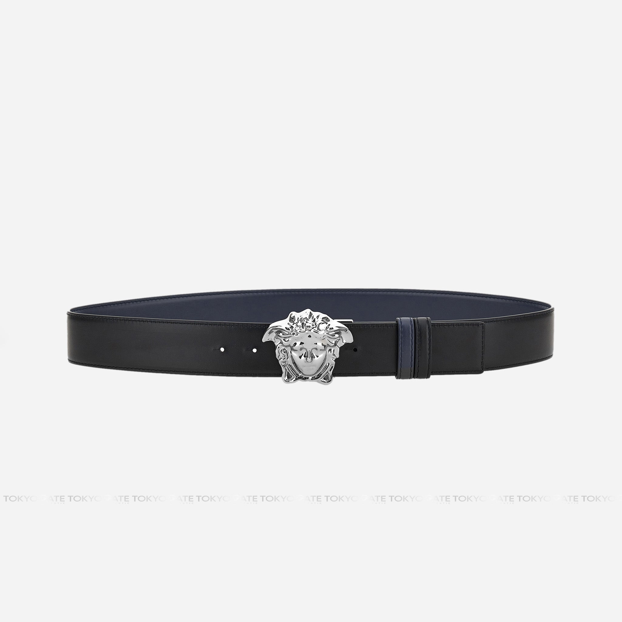 Dây lưng Versace 1010325 1A02150 Medusa Silver Navy