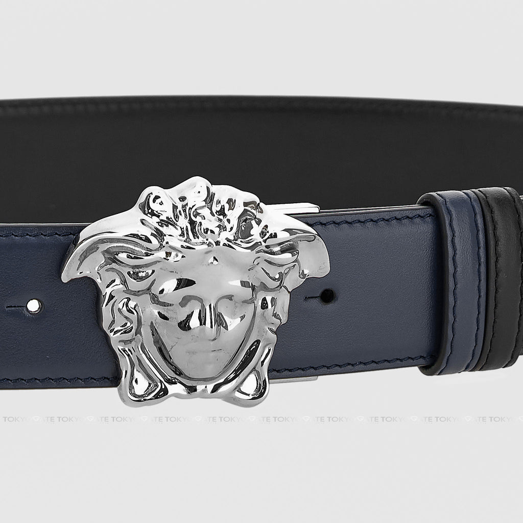 Dây lưng Versace 1010325 1A02150 Medusa Silver Navy