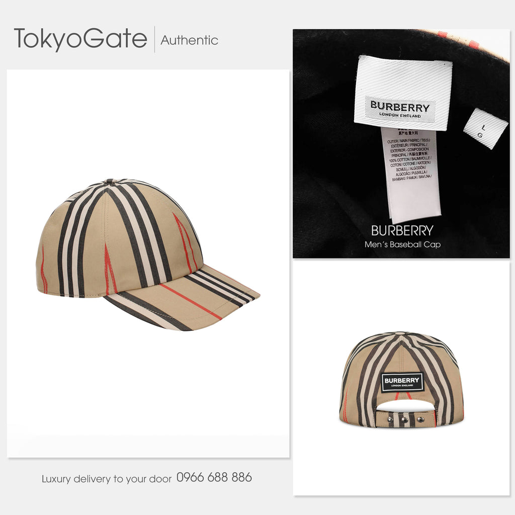 Mũ lưỡi trai Burberry 8122400 Vintage Check Cotton In Beige