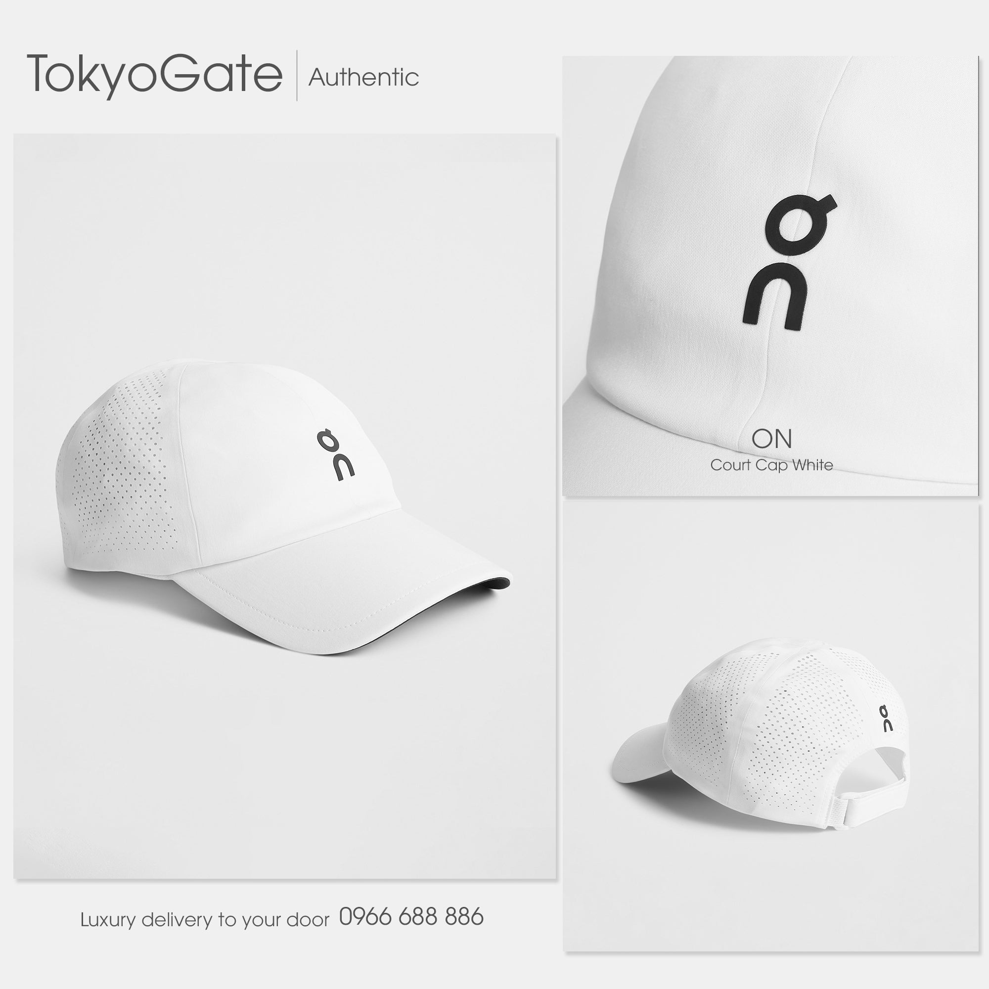Mũ lưỡi trai ON Tennis Court Cap 2UF10171200 White - FreeSize