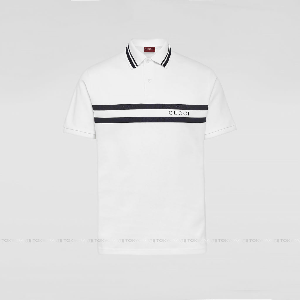 Polo Gucci 788015 XJGJX 9081 Cotton With Logo Print White Regular Fit