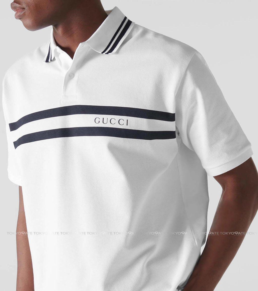 Polo Gucci 788015 XJGJX 9081 Cotton With Logo Print White Regular Fit