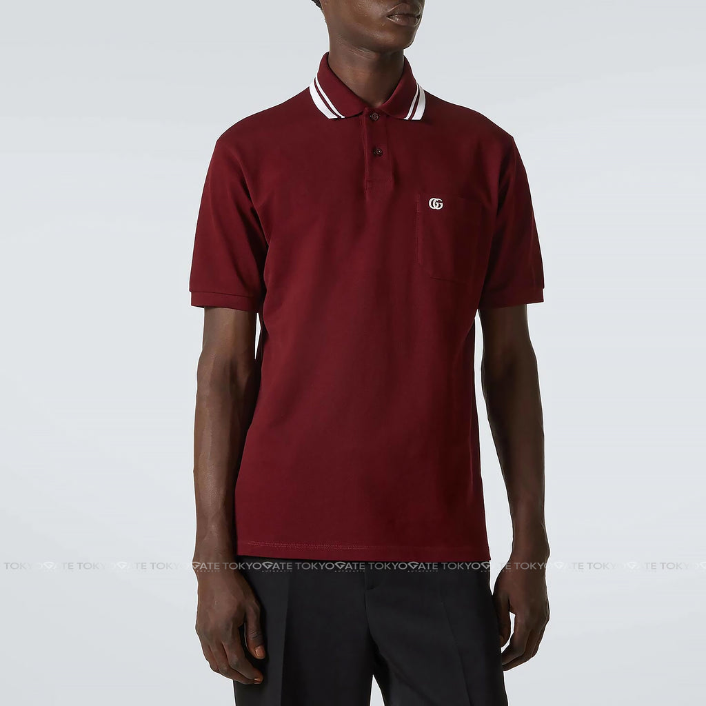 Áo polo Gucci 795174 XJHHM GG Cotton In Dark Red Regular Fit