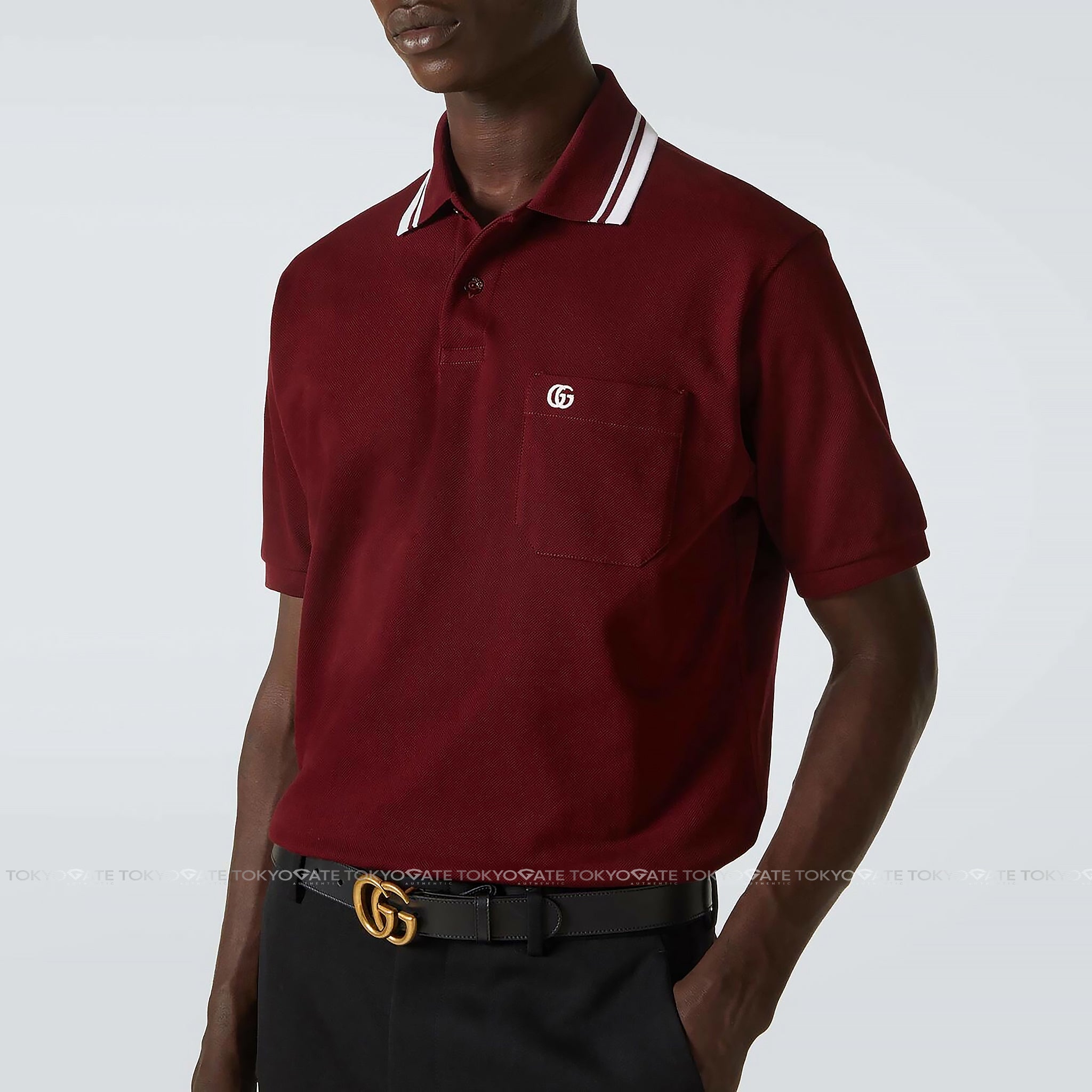 Áo polo Gucci 795174 XJHHM GG Cotton In Dark Red Regular Fit