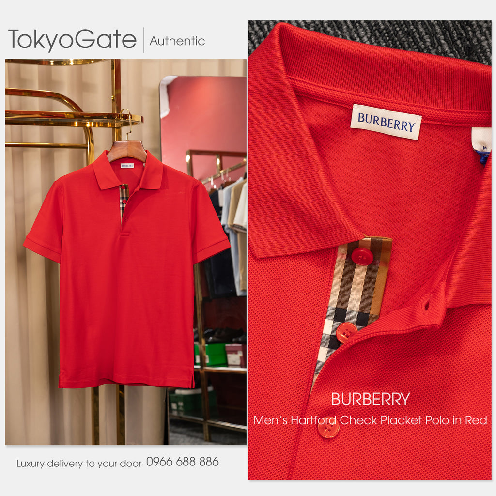 Áo polo Burberry SS Hartford Pillar Slim Fit