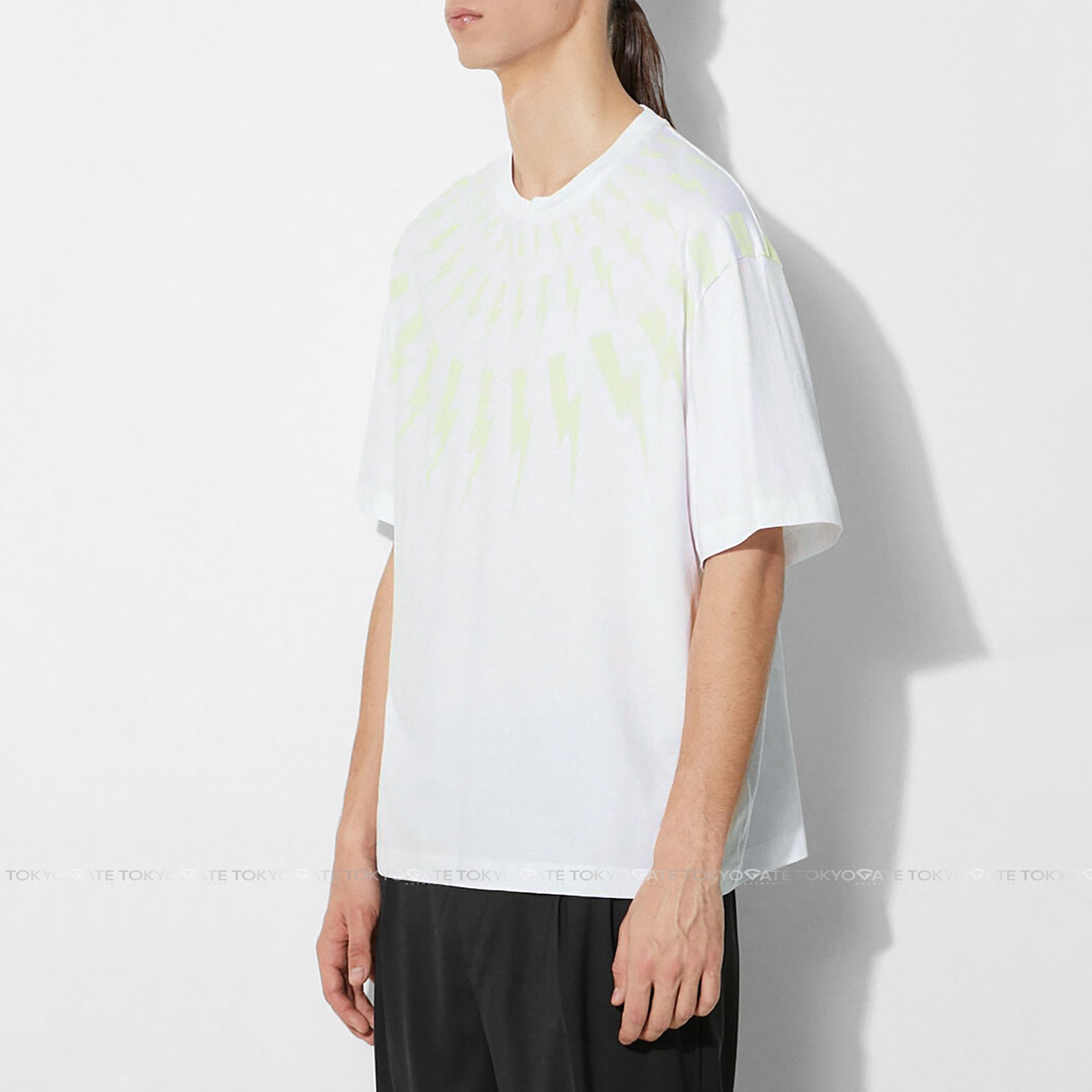 Áo phông Neil Barrett Fair-Isle Thunderbolt T-Shirt White/Chalk Slim
