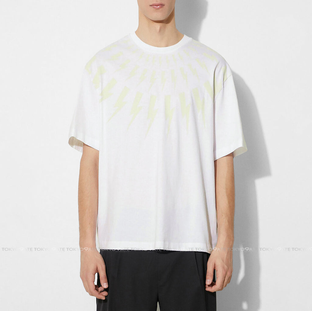 Áo phông Neil Barrett Fair-Isle Thunderbolt T-Shirt White/Chalk Slim